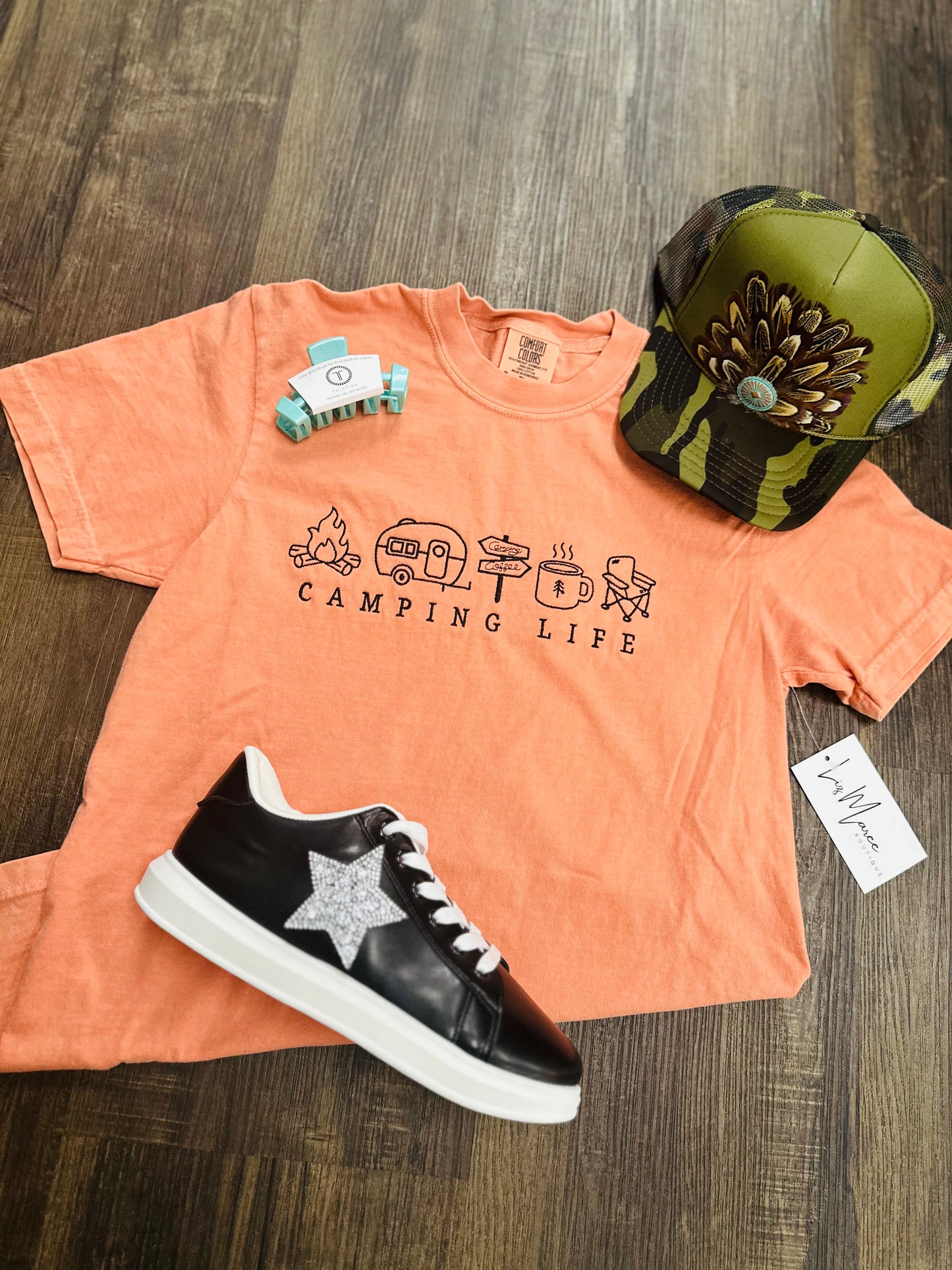 The Camping Life Embroidered Tee