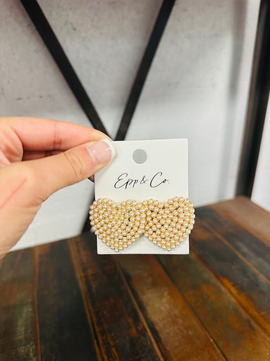 Pearl Heart Studs