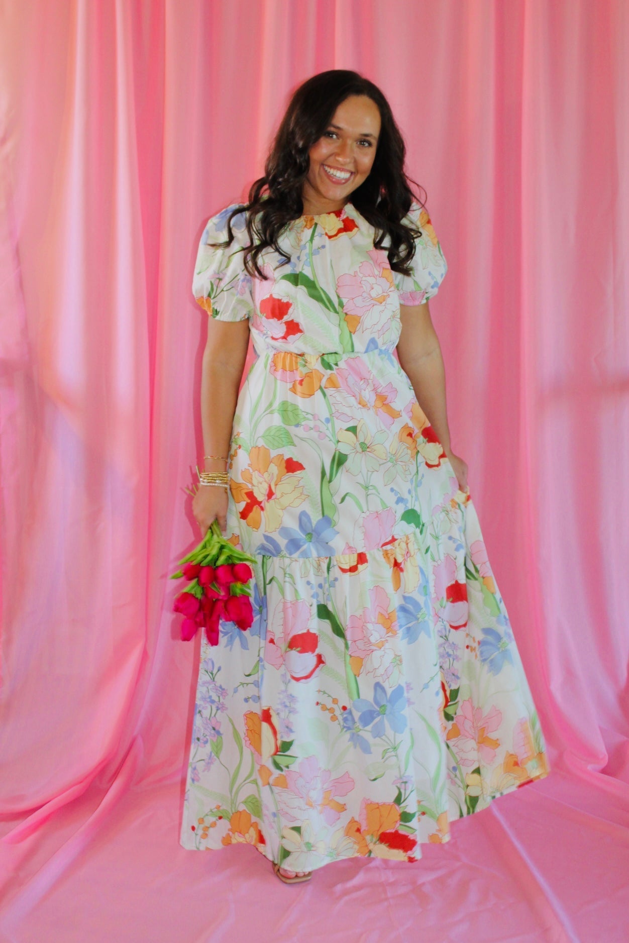 The Clara Floral Garden Tiered Maxi Dress