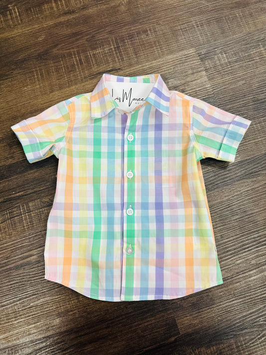The Boys Plaid Short Sleeve Button Down Shirt