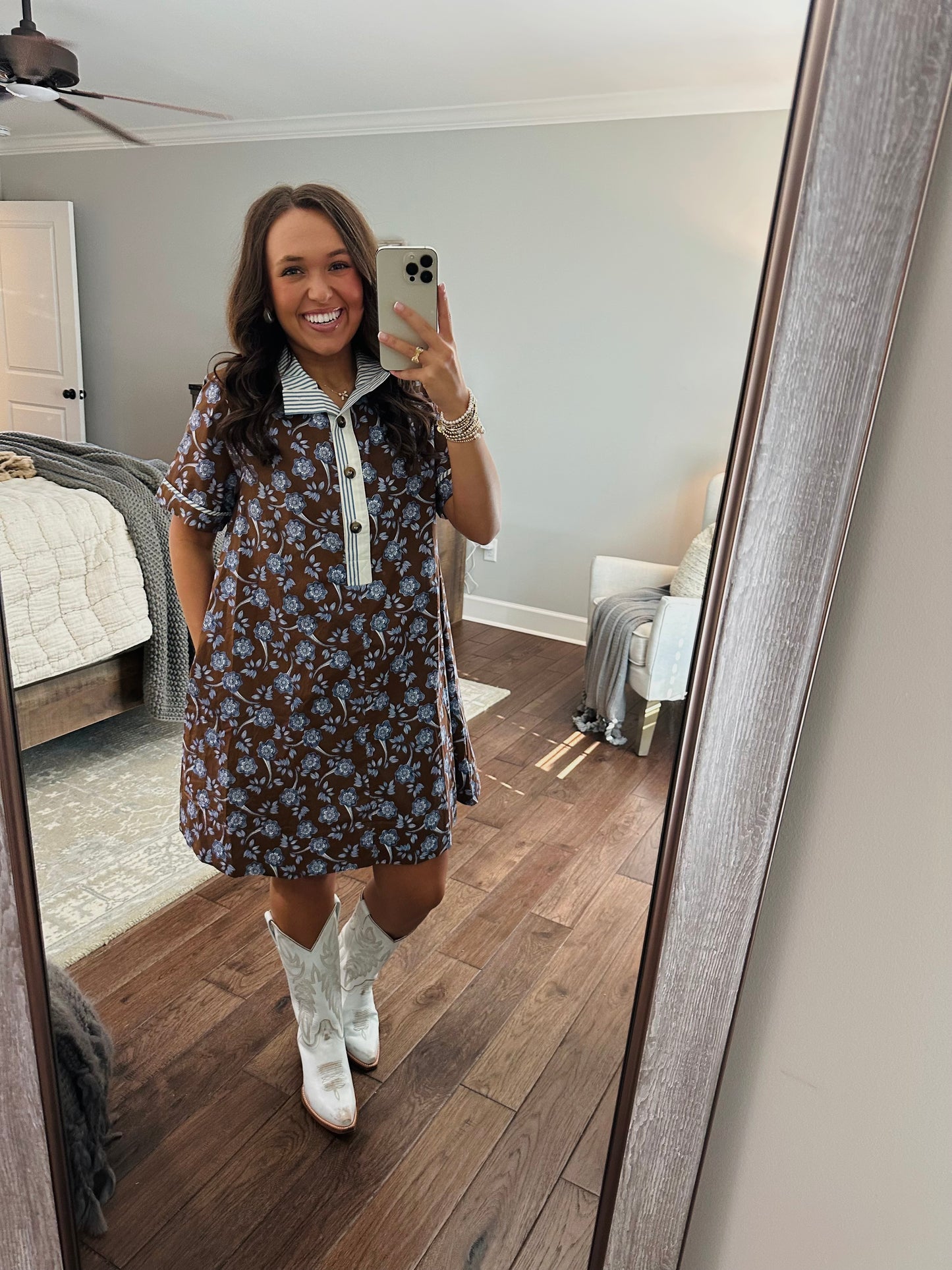The Hunter Brown Floral Dress