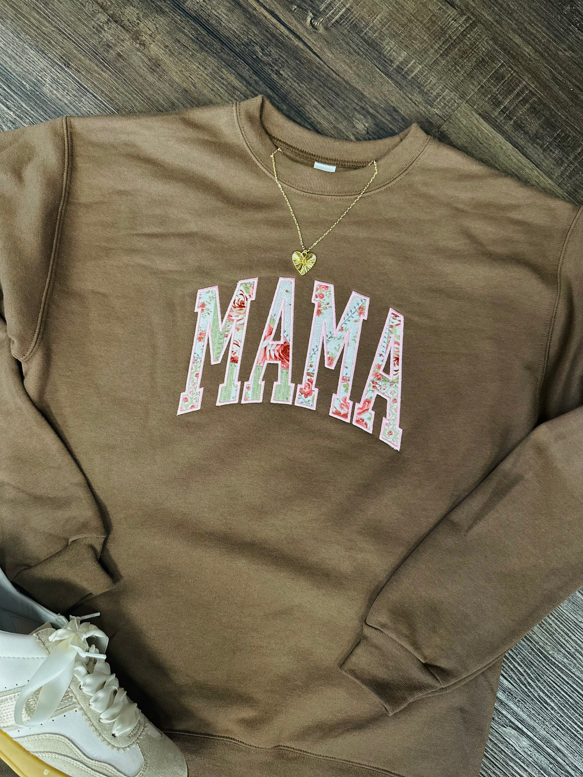 The Brown Mama Floral Patchwork Embroidered Sweatshirt