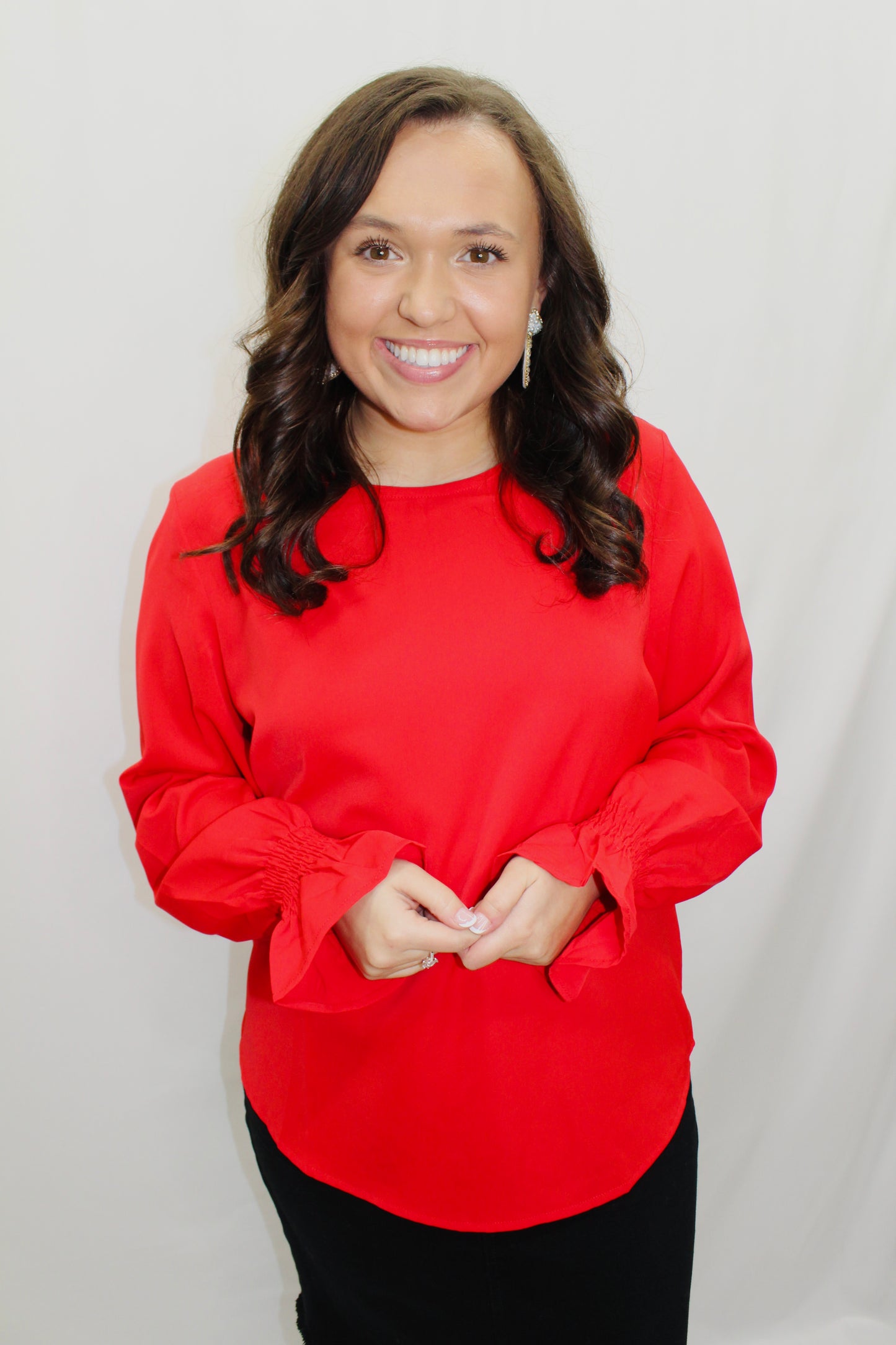 Red Always Classy Solid Blouse