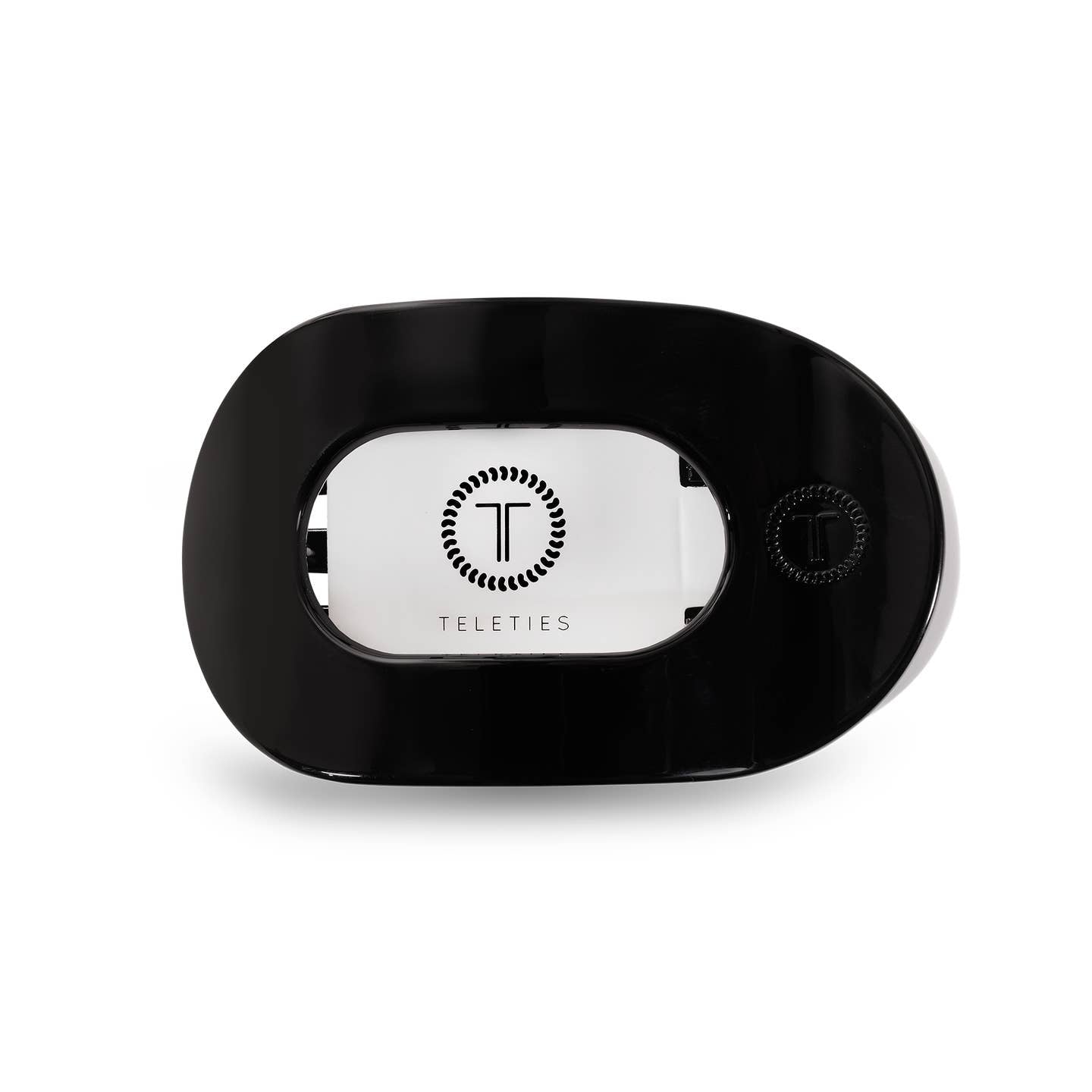 Jet Black Round Flat Hair Clip