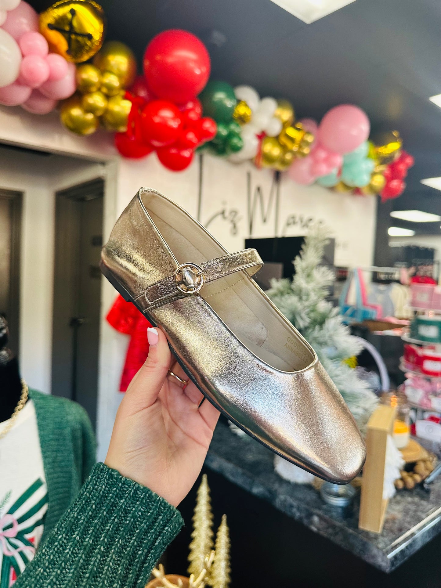 The Annabelle Gold Mary Jane Flat