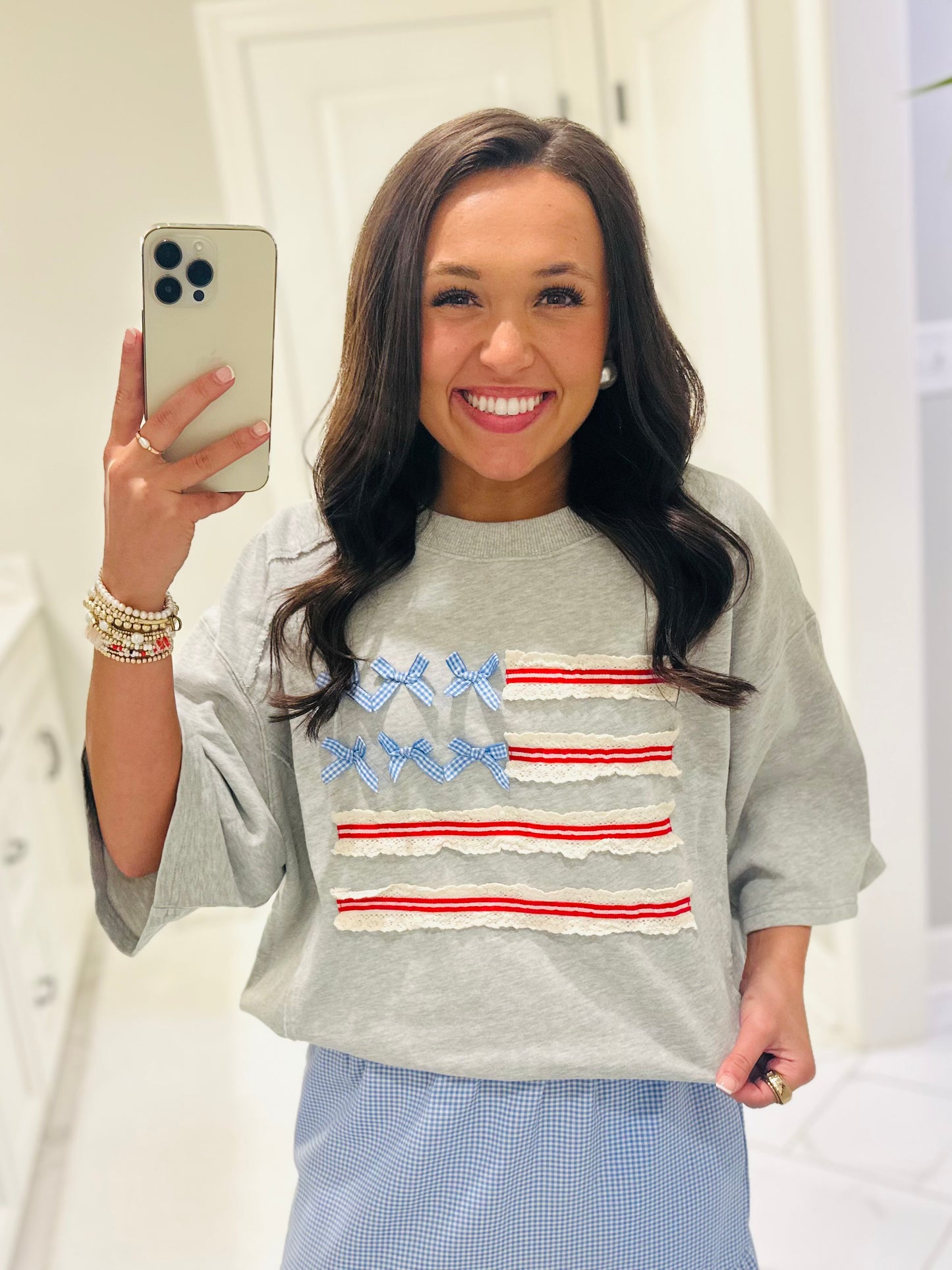 The American Flag Terry Knit Top