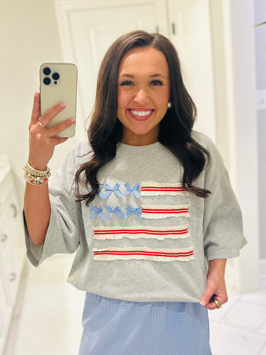 The American Flag Terry Knit Top