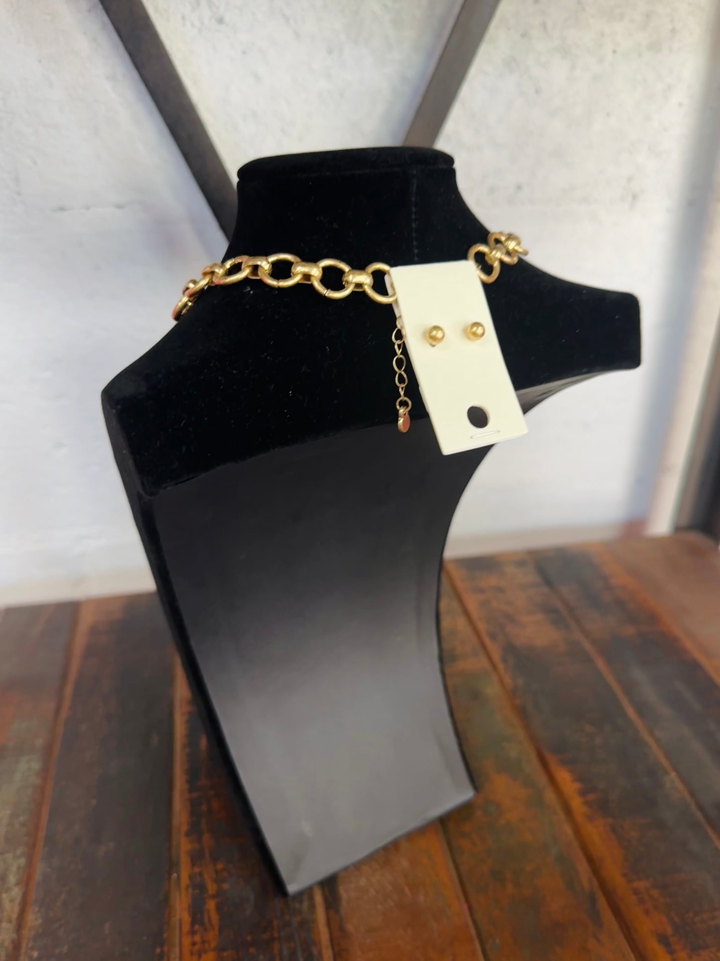 Black Square Stone Pendant Necklace