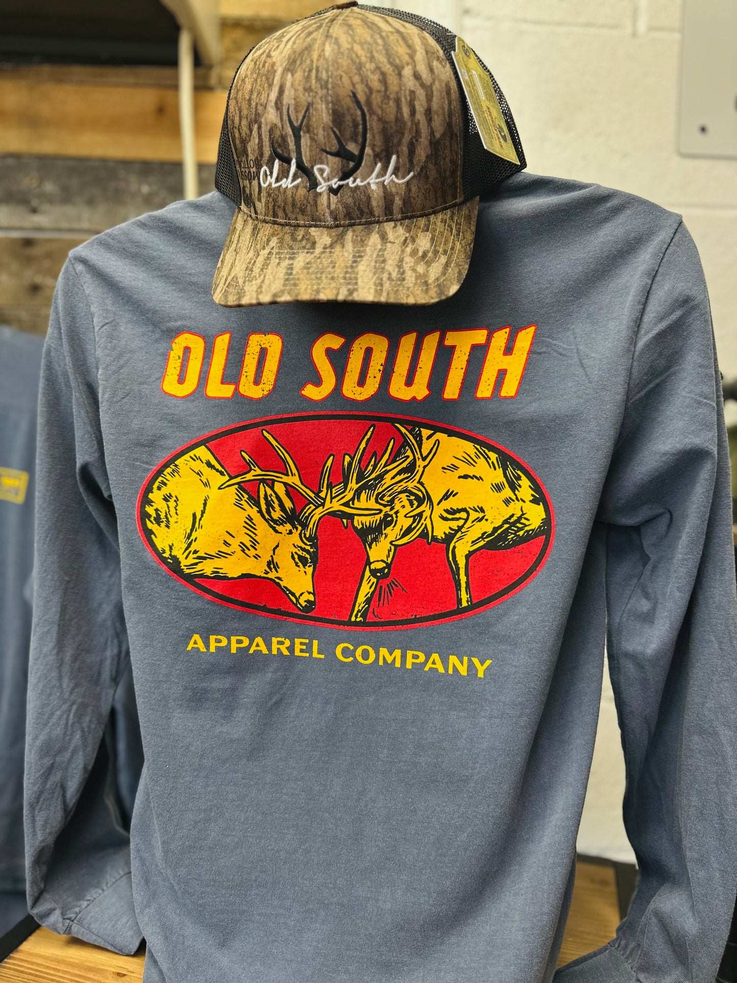 Fighting Bucks Long Sleeve Tee - Denim