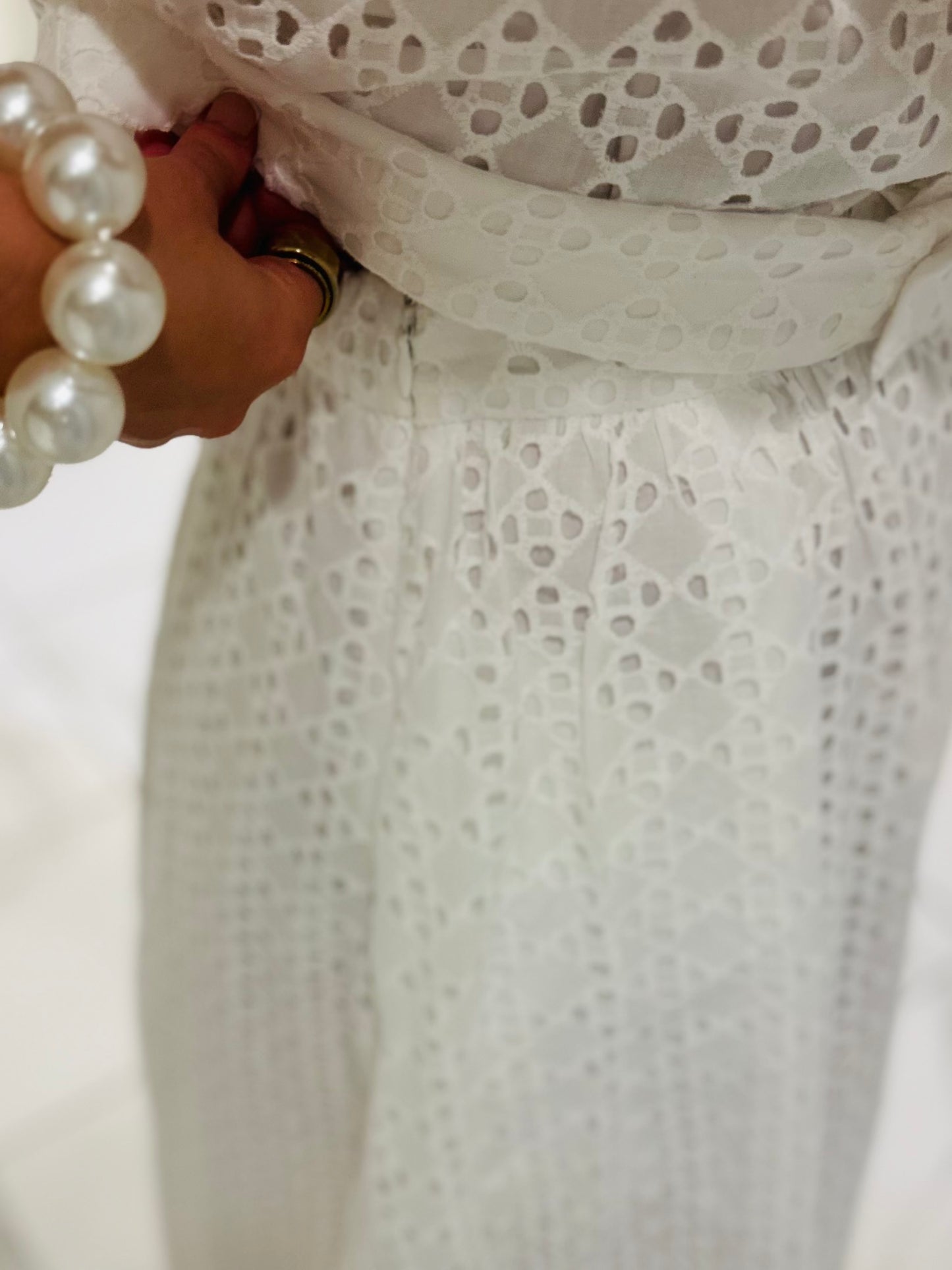 The Livi White Eyelet Top + Skirt Set
