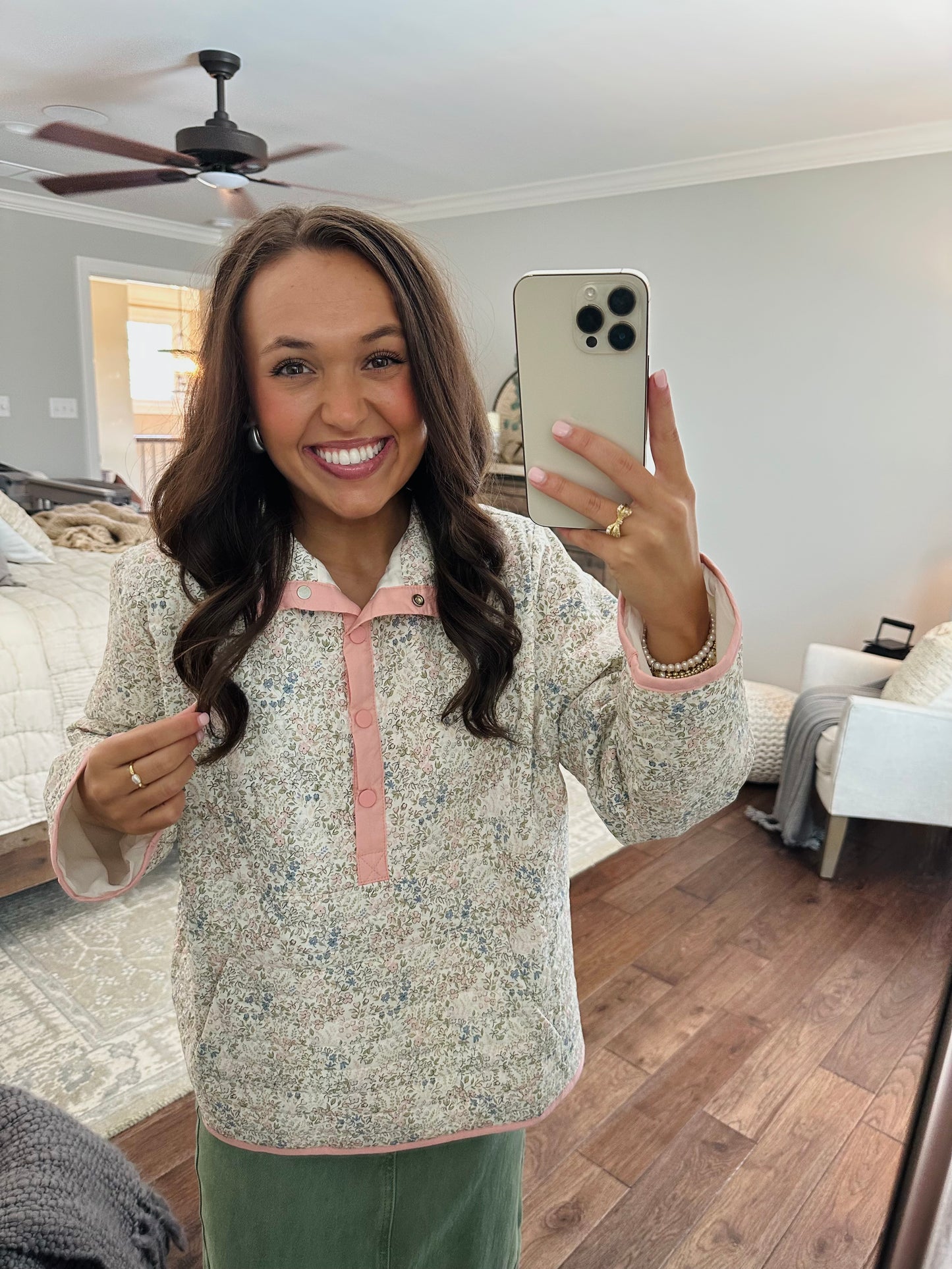 The Ditsy Floral Quilted Pullover