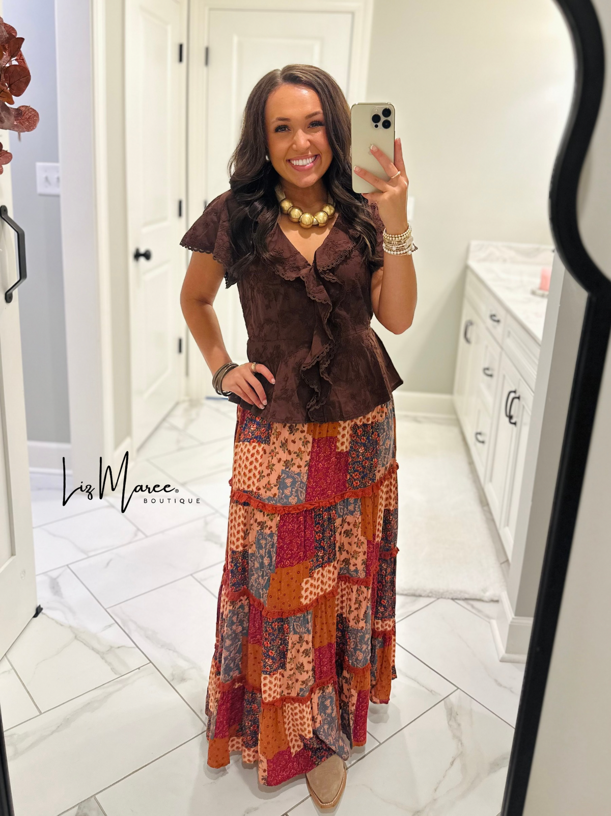 The Davey Multi Patchwork Maxi Skirt