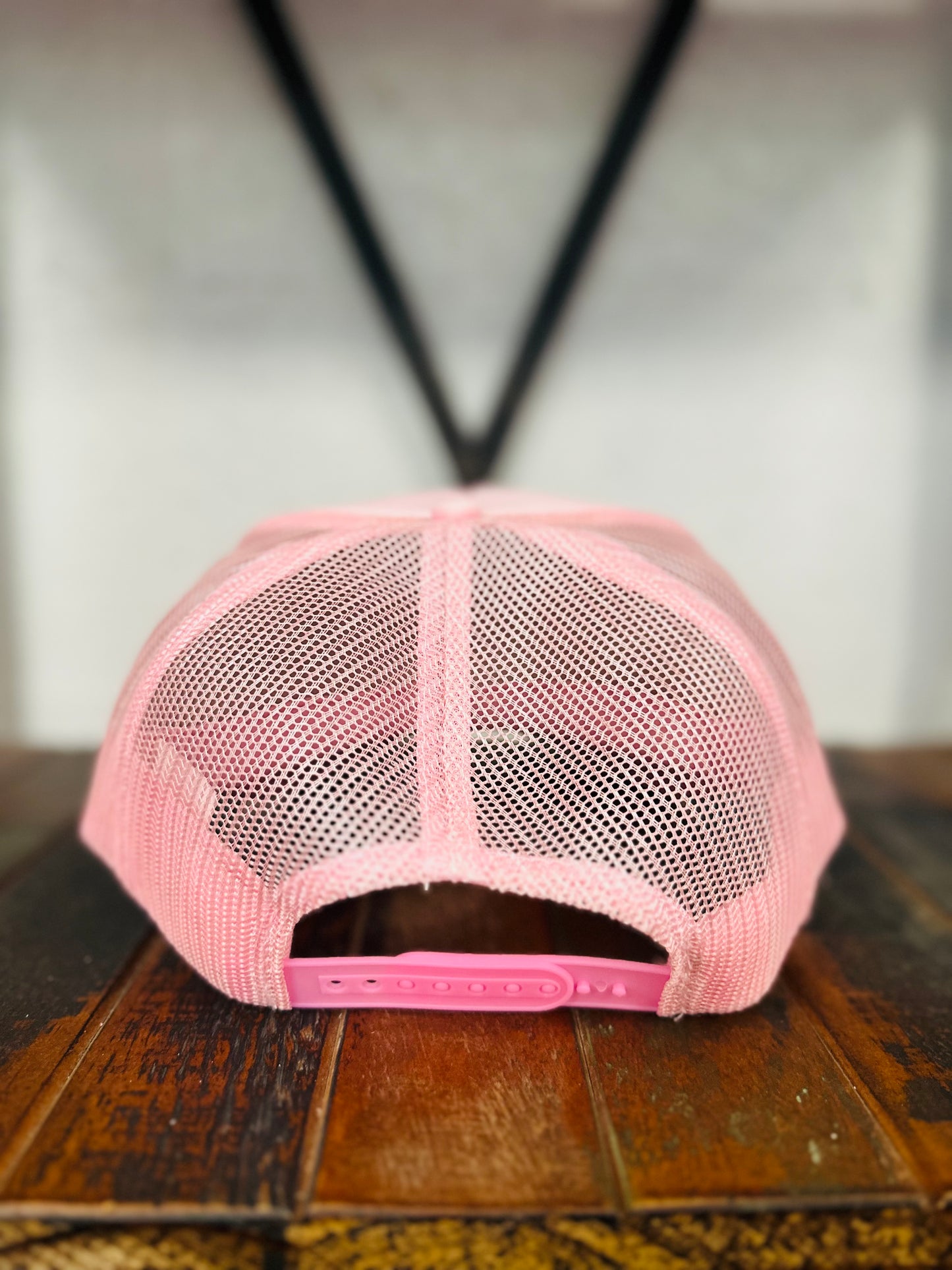 Light Pink Feather + Pearl Trucker Hat