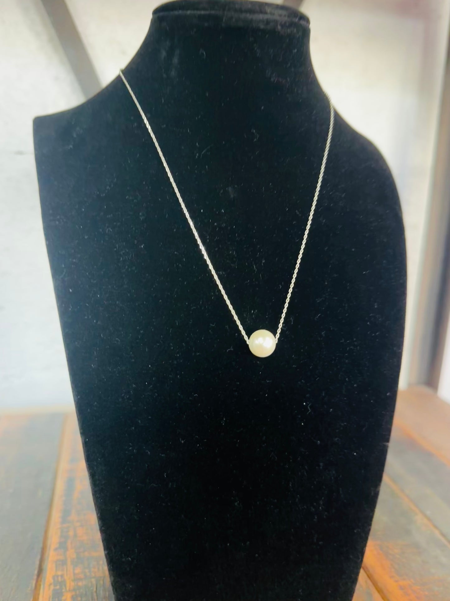 6mm Pearl Pendant Silver Necklace