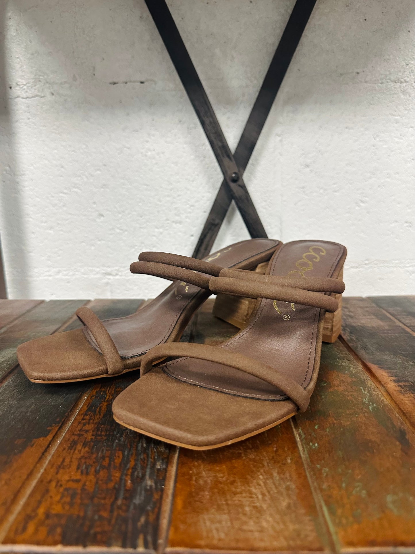 The Heather Chestnut Suede Heel