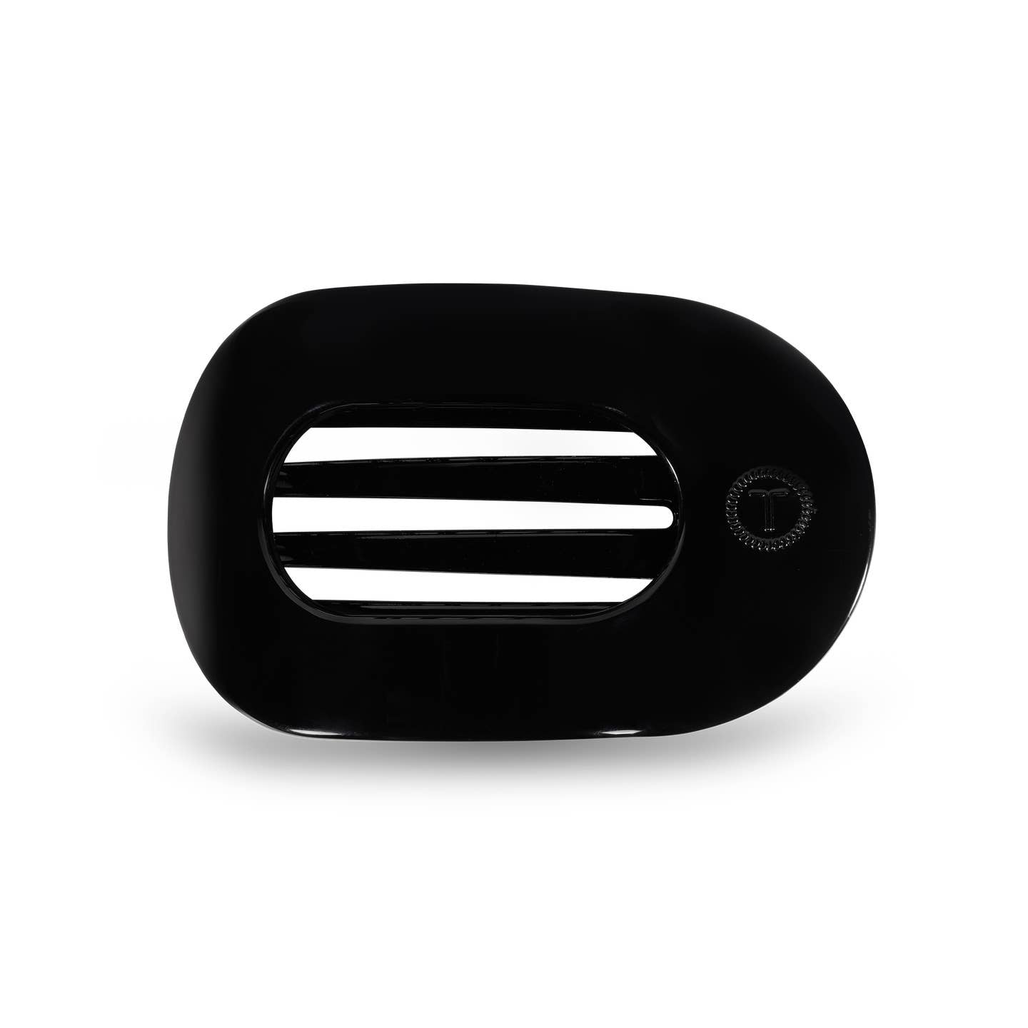 Jet Black Round Flat Hair Clip
