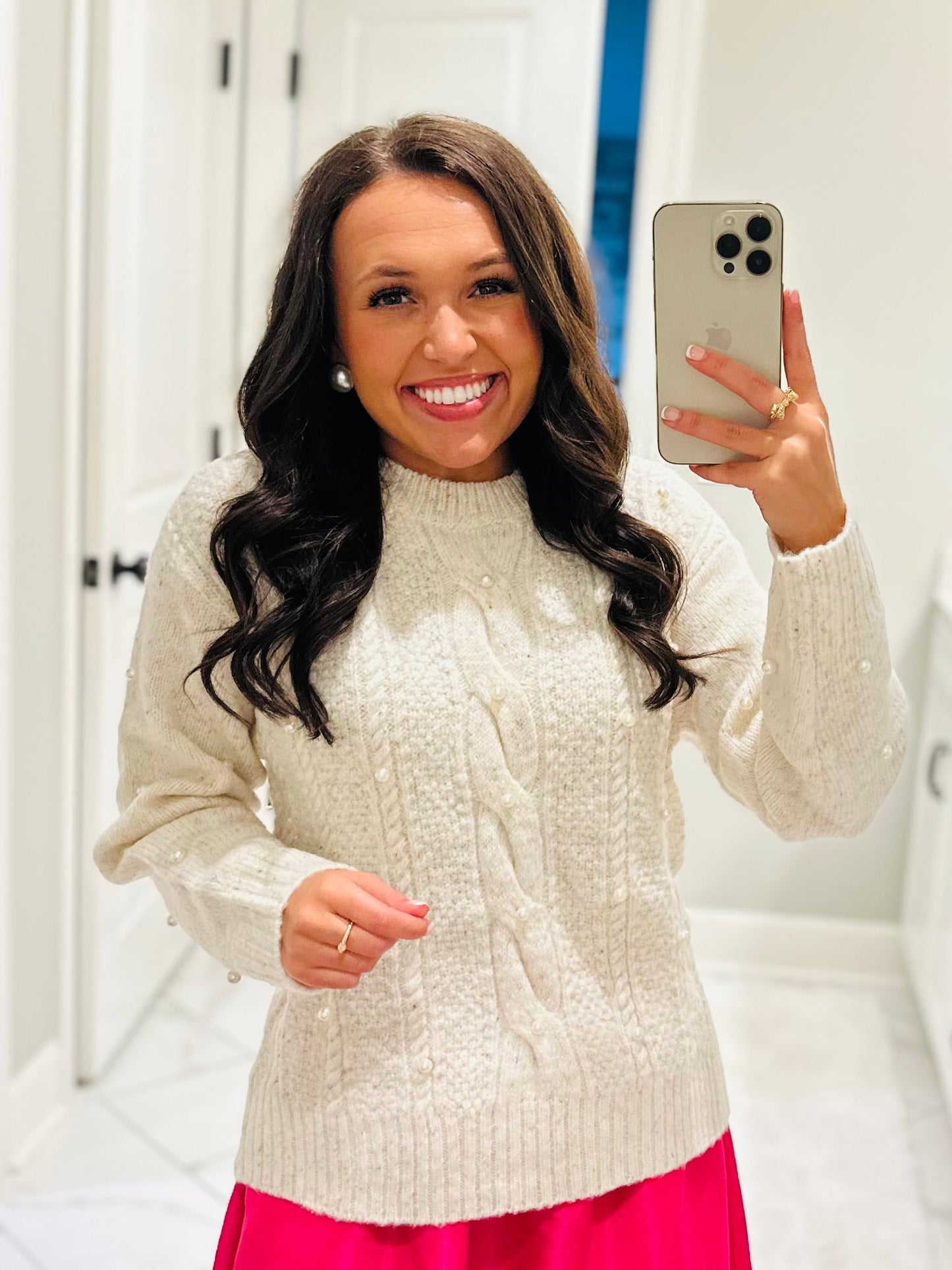 The Wynter Oatmeal Pearl Sweater