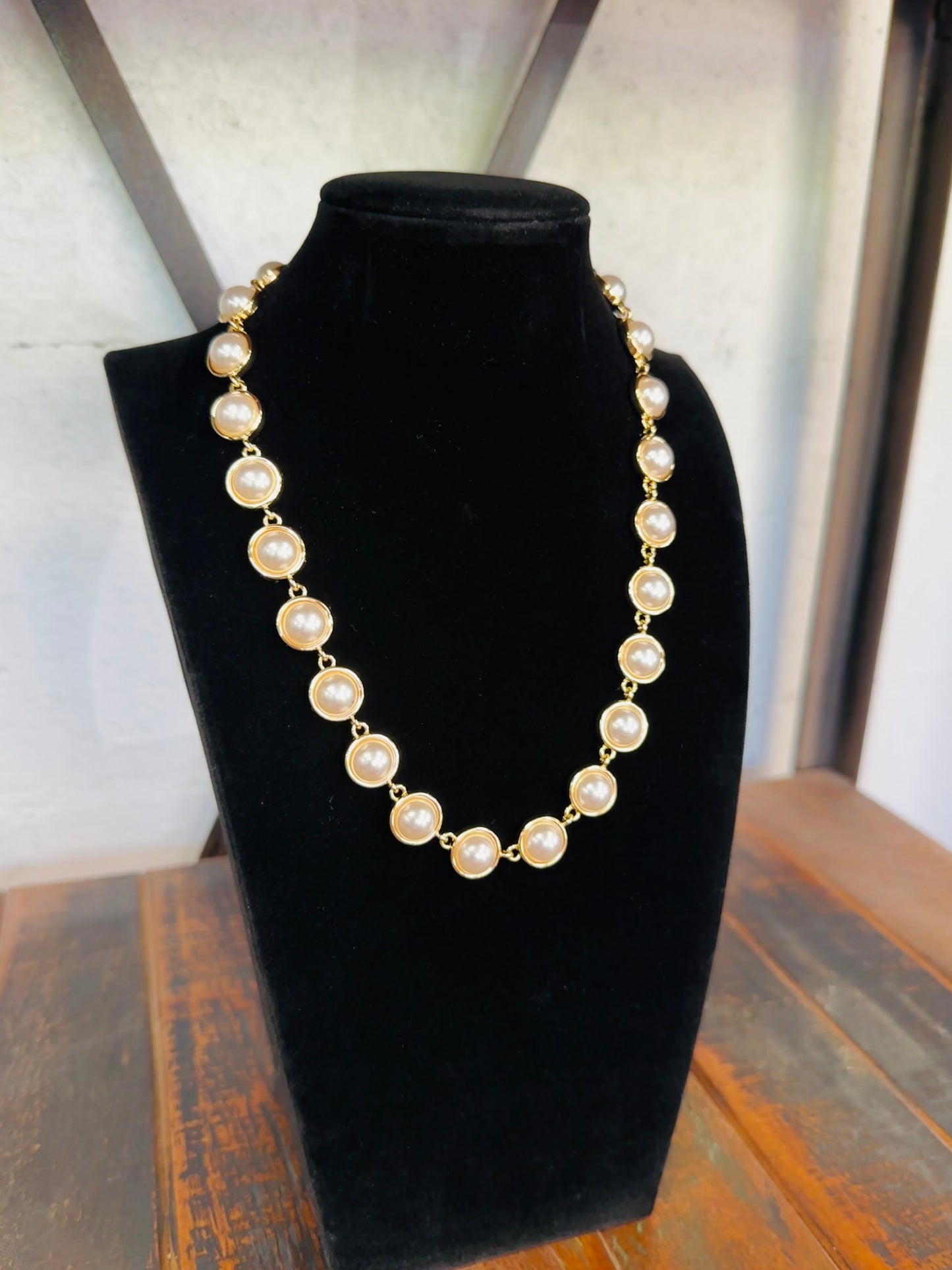 The Pearl + Gold Circle Necklace