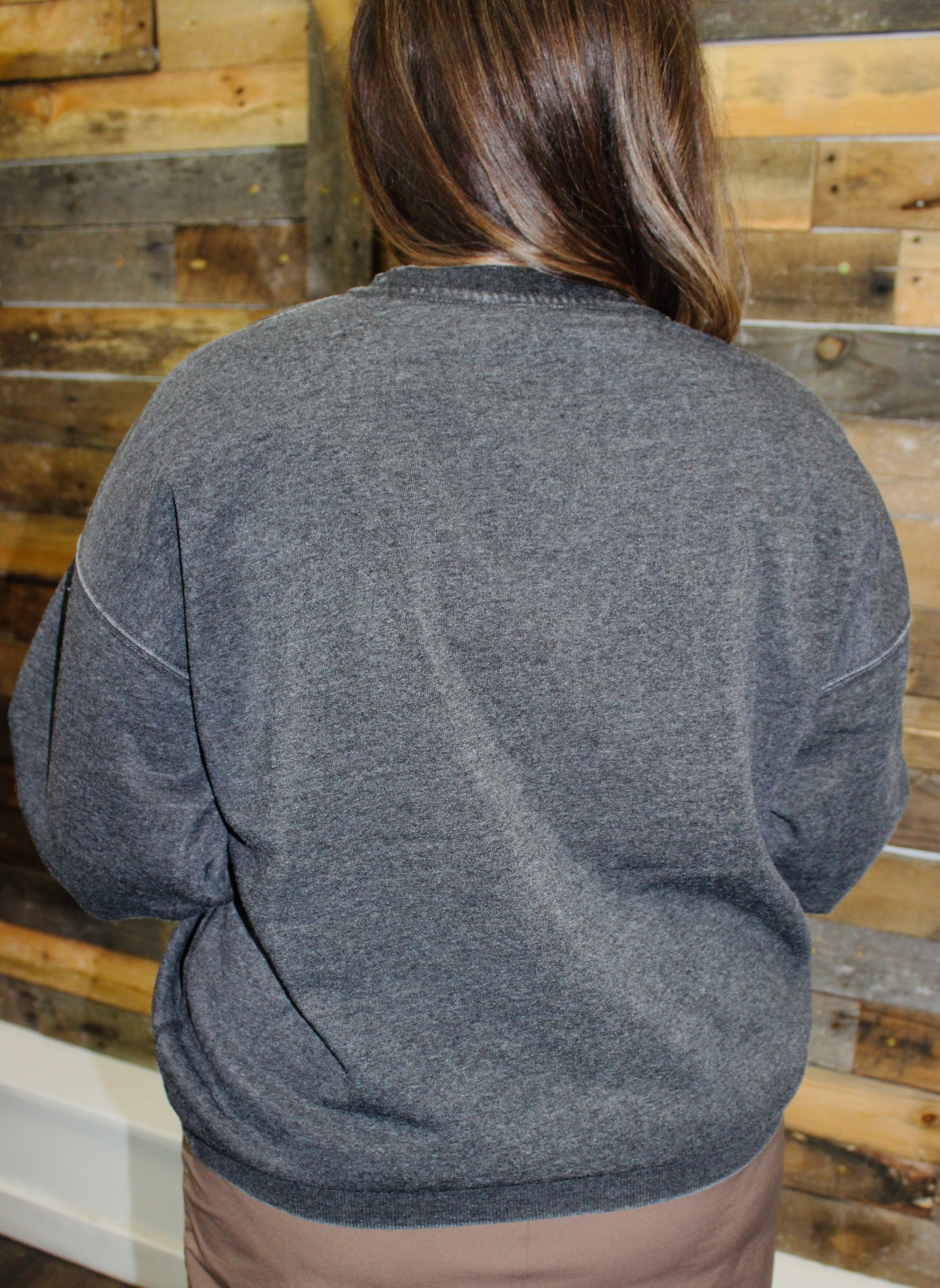 Charcoal Fleece Crewneck Pullover