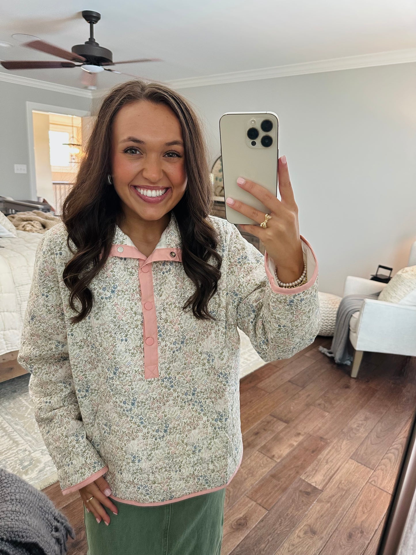 The Ditsy Floral Quilted Pullover