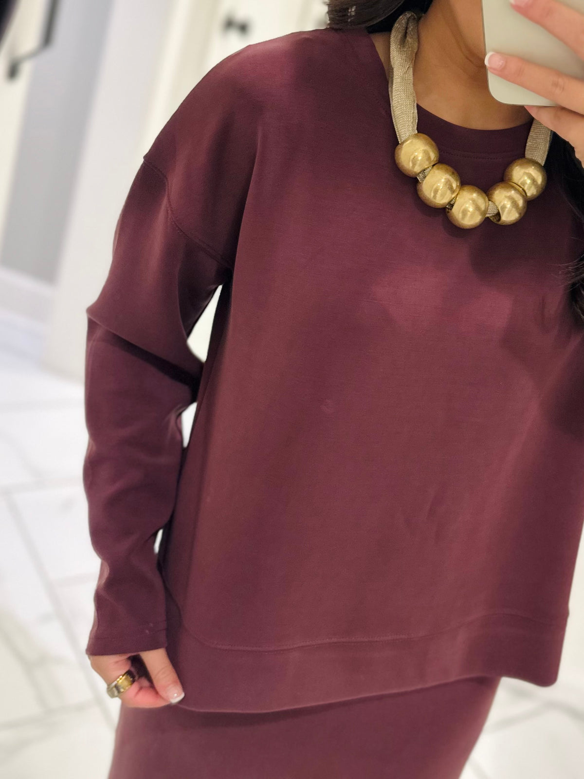 The Rheanne Wine 2 Piece Dress Set