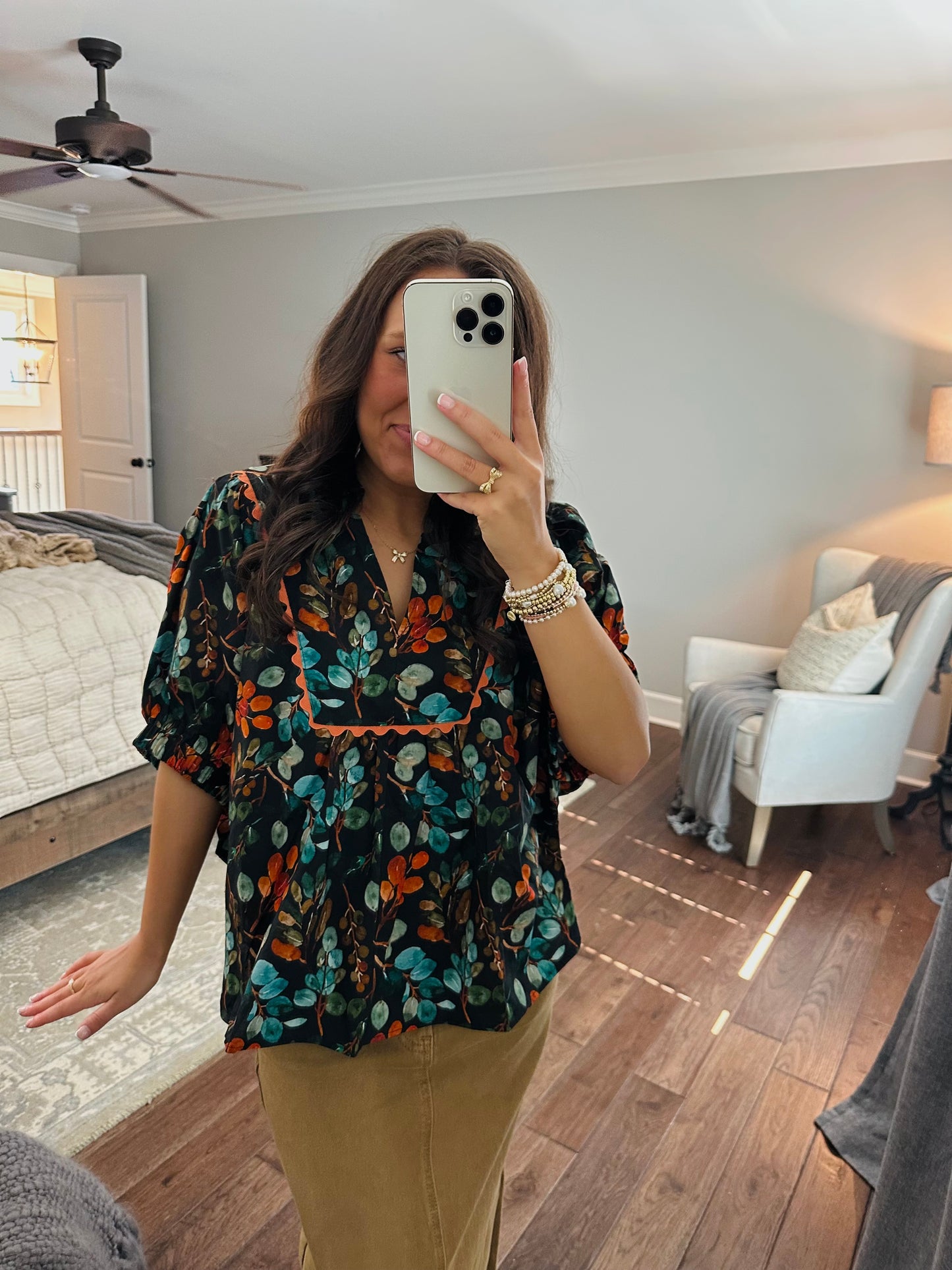 The Autumn Black Floral Top