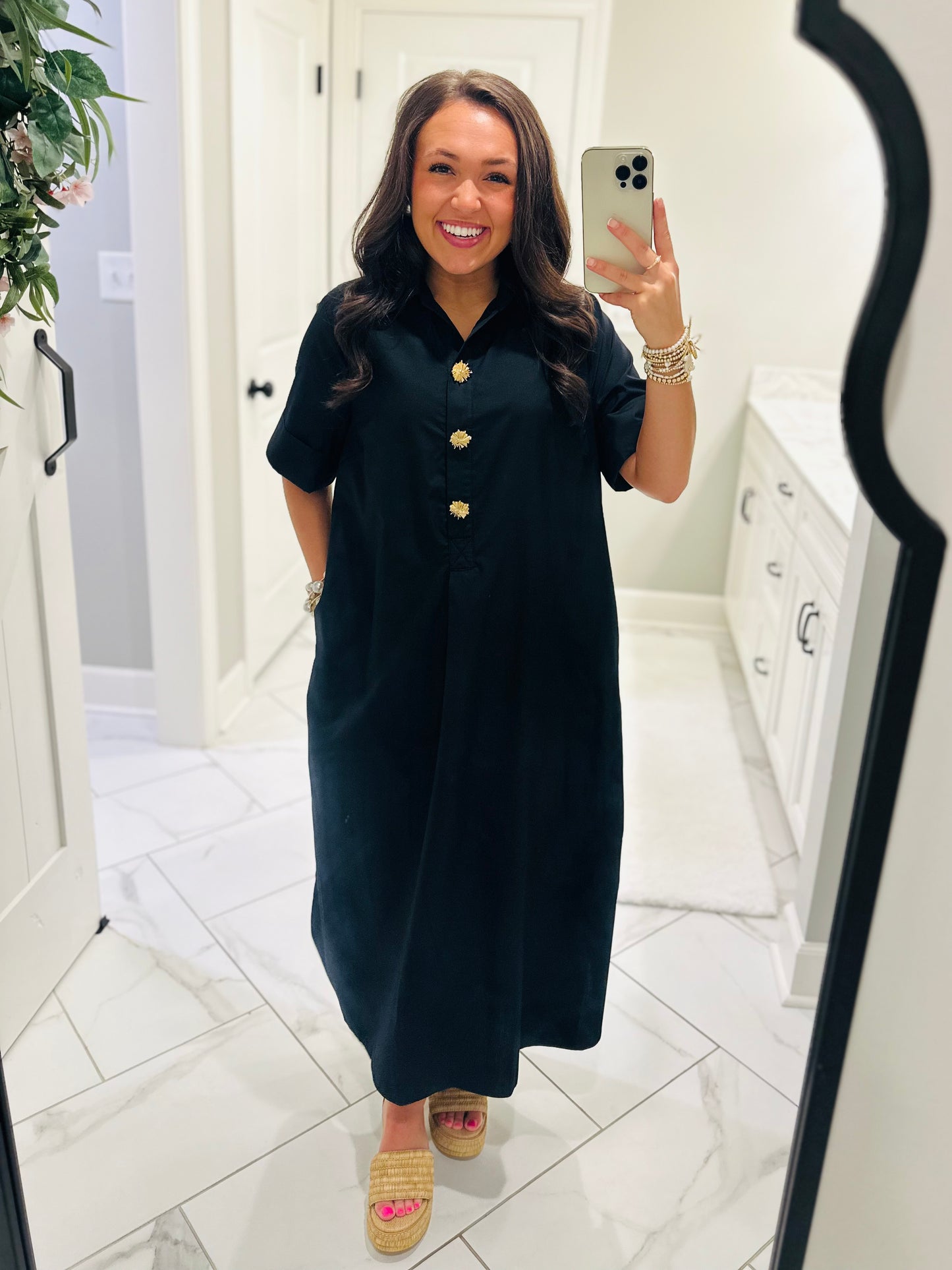 The Delaney Black Midi Dress