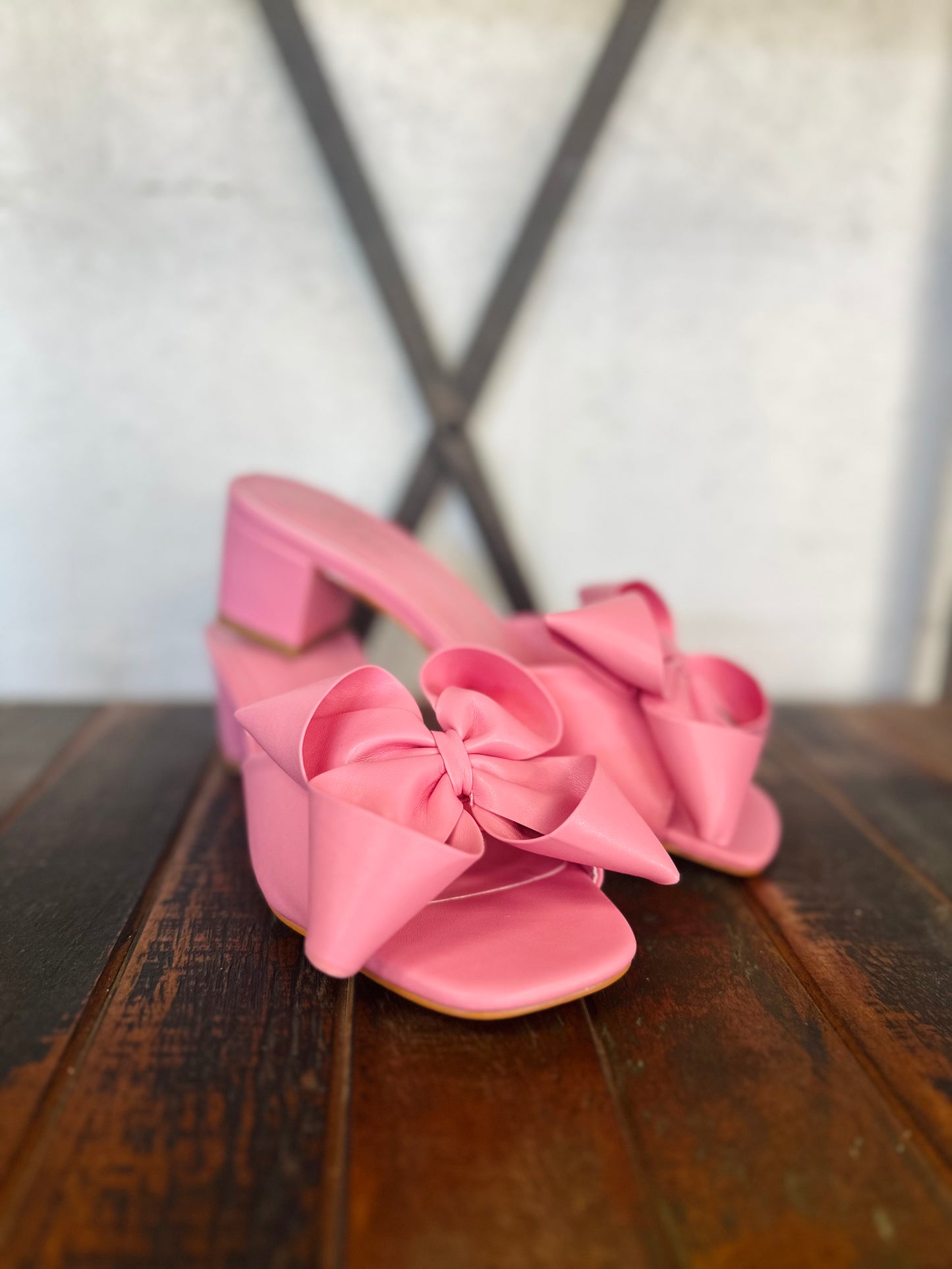 The Flora Pink Bow Heels
