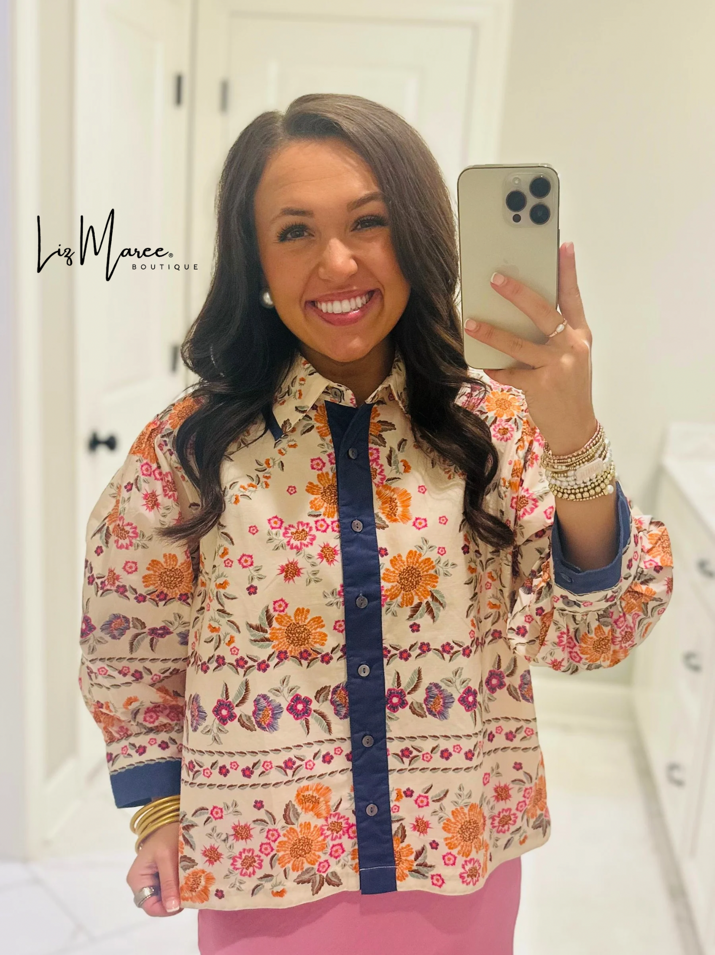 The Holly Ecru Floral Top