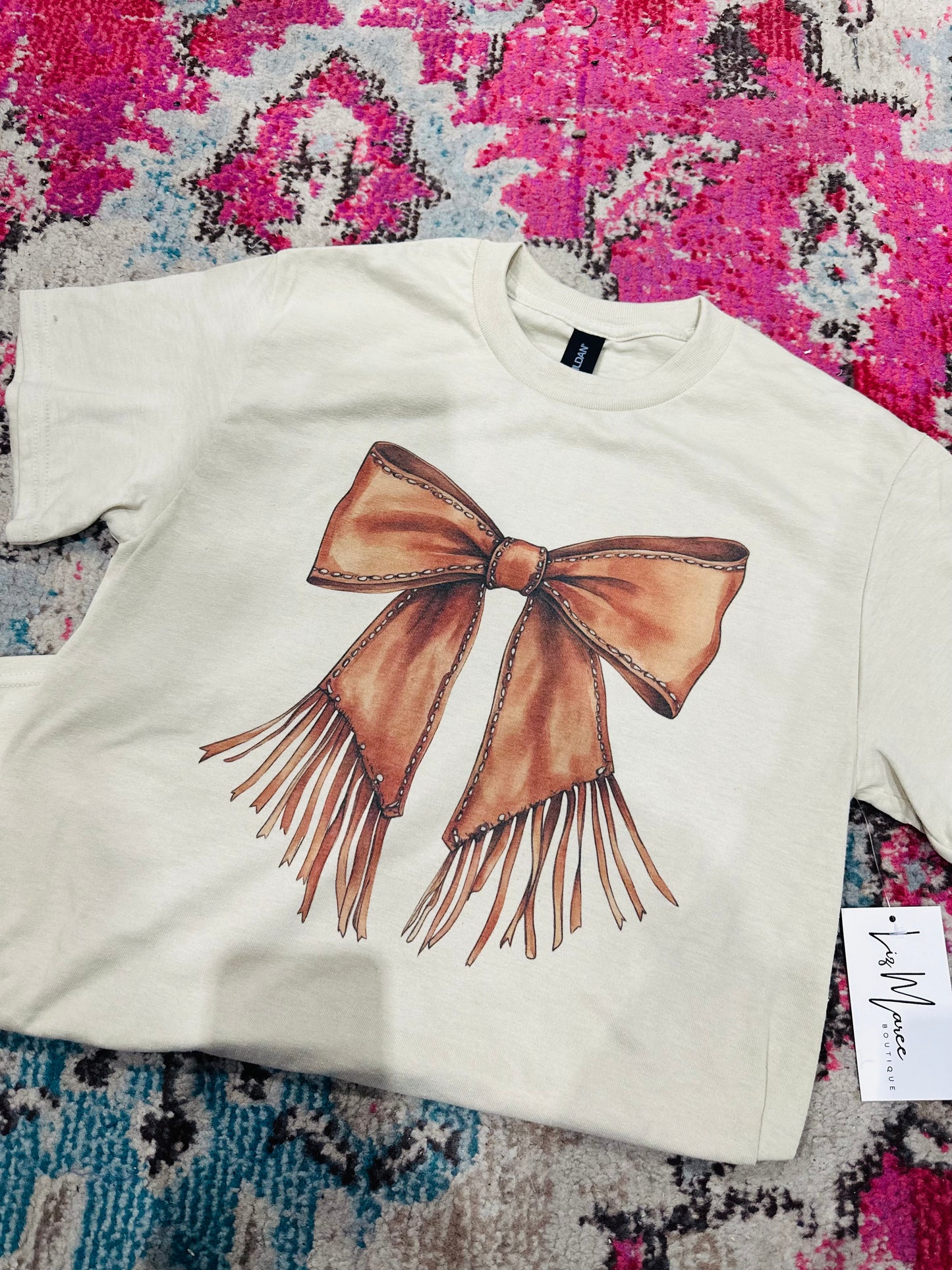 The Fringe Leather Bow Tee