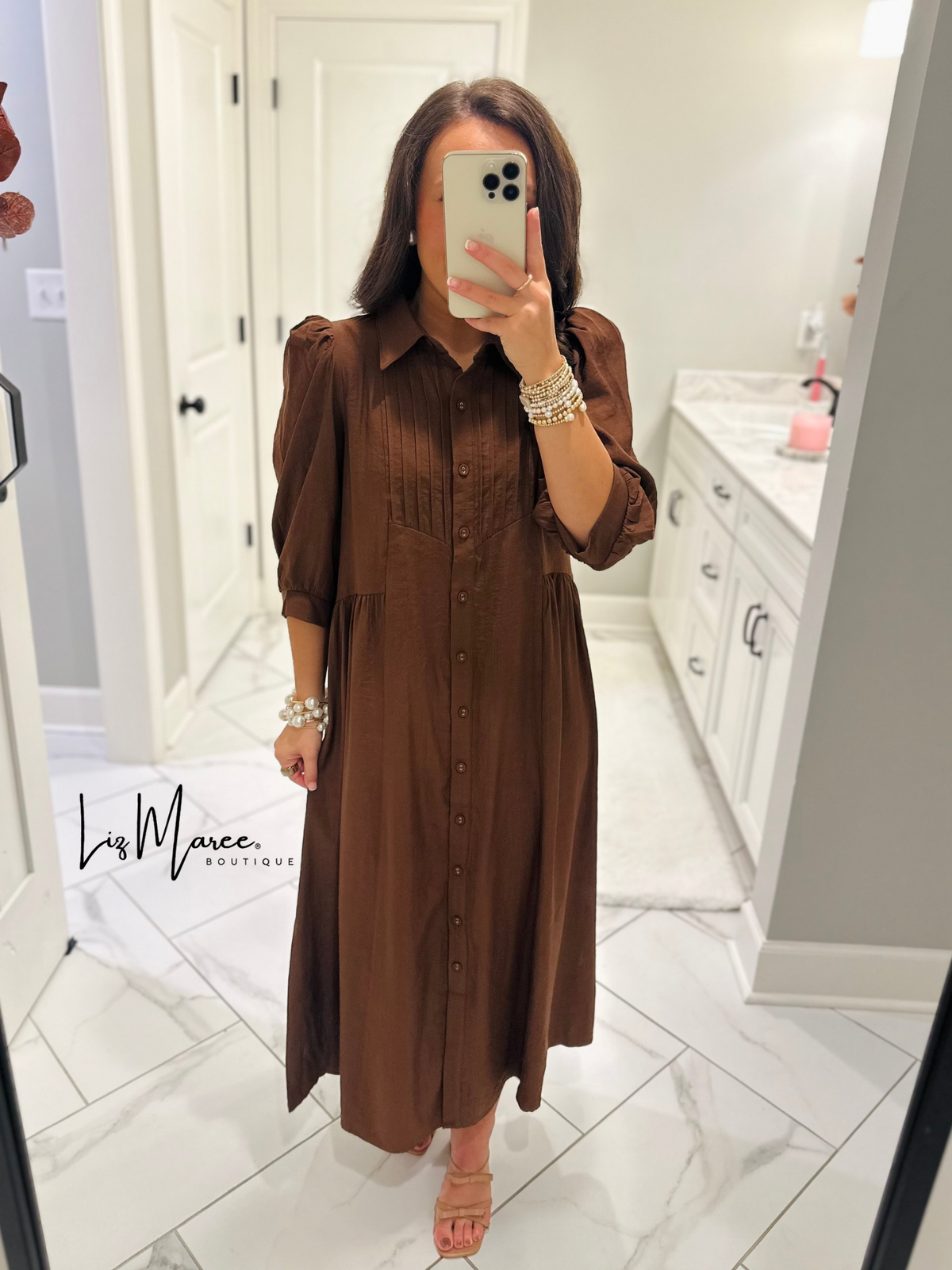 The Rowan Brown Midi Dress