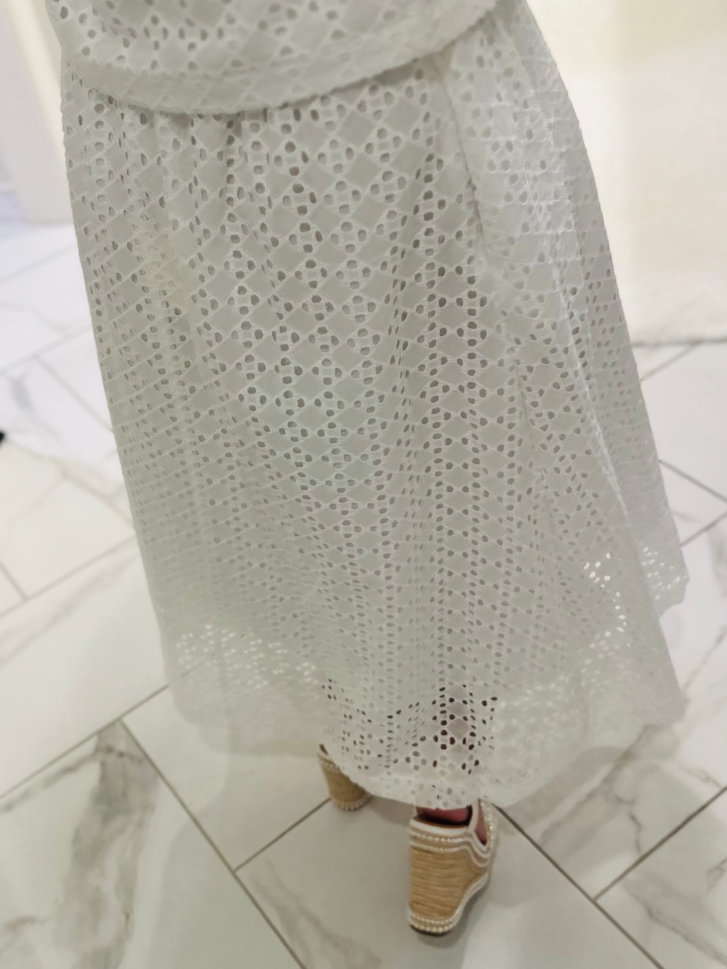 The Livi White Eyelet Top + Skirt Set