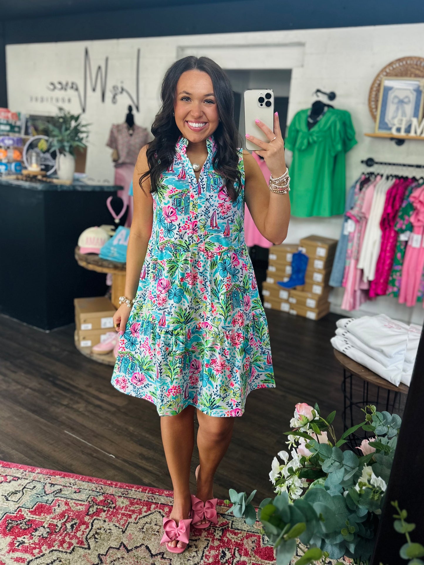 The Skye White Coastal Tiered Sleeveless Dress
