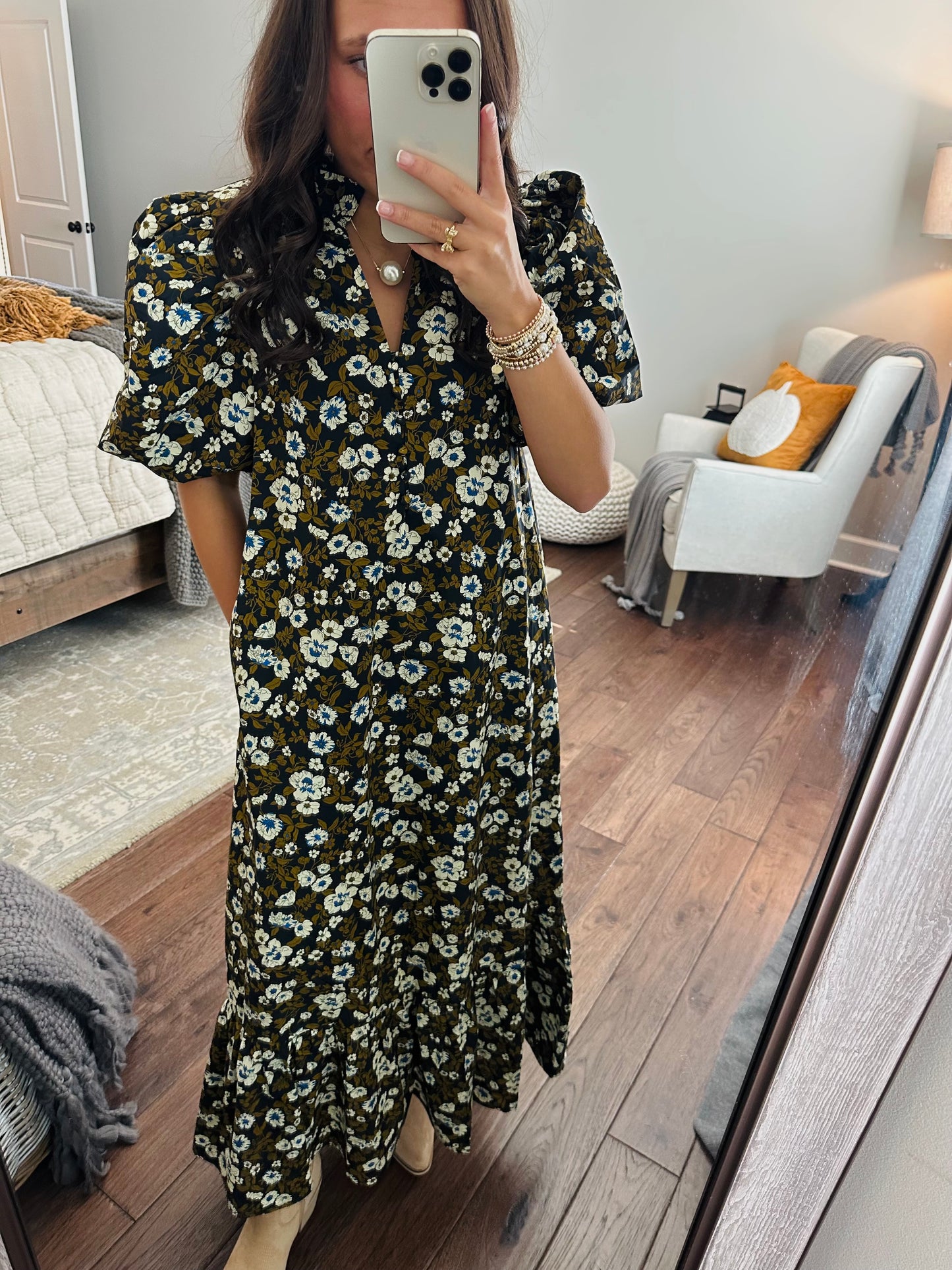 The Mila Navy Floral Maxi Dress