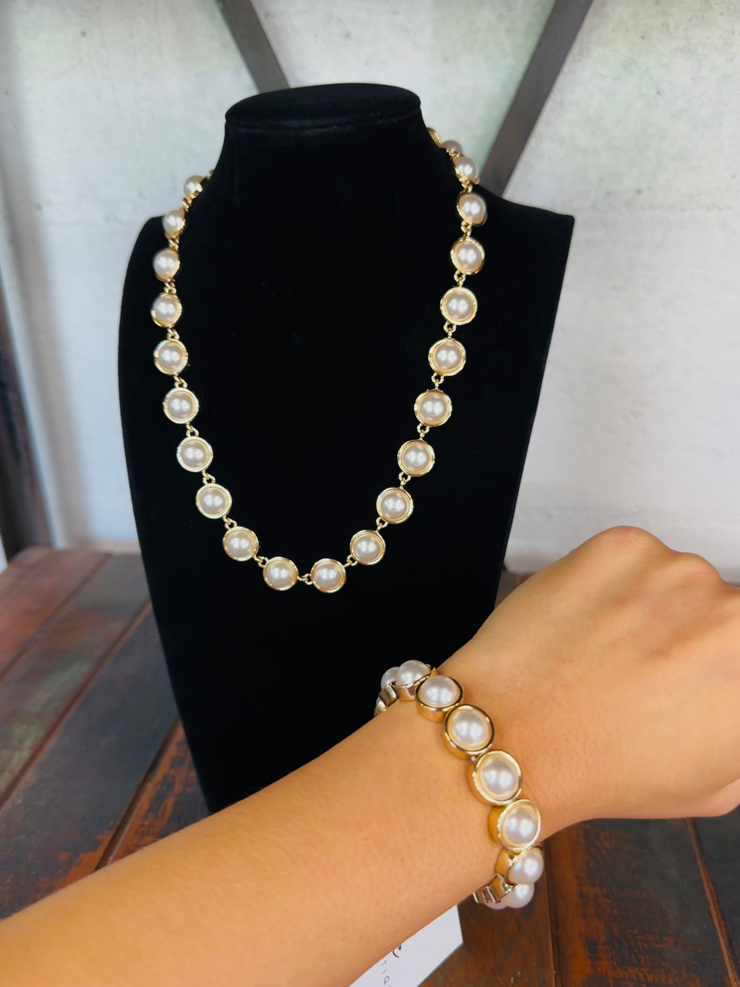 The Pearl + Gold Circle Necklace