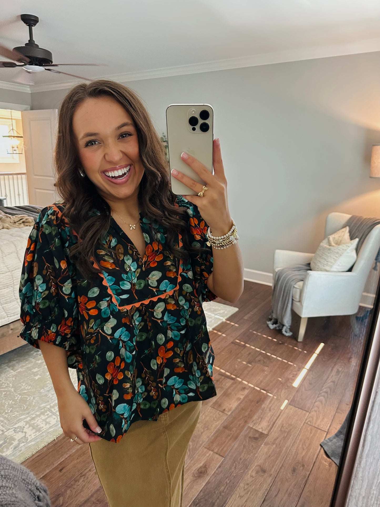 The Autumn Black Floral Top