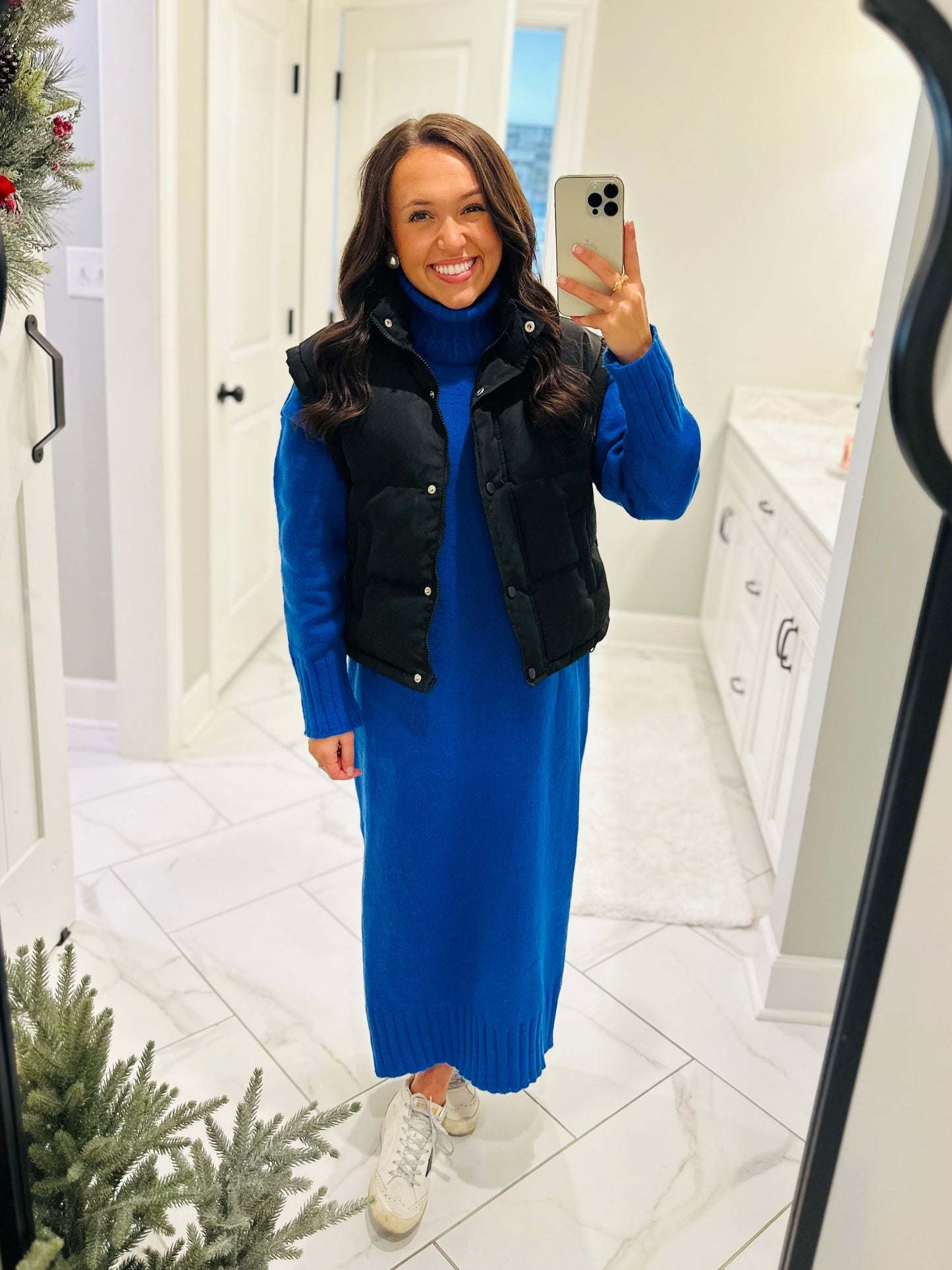 The Wrenlee Turtleneck Sweater Midi Dress