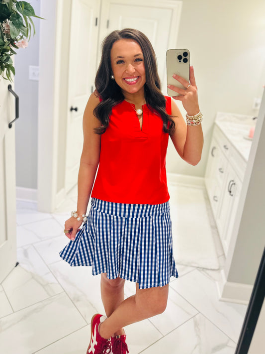 The Jackie Royal Blue Gingham Skort