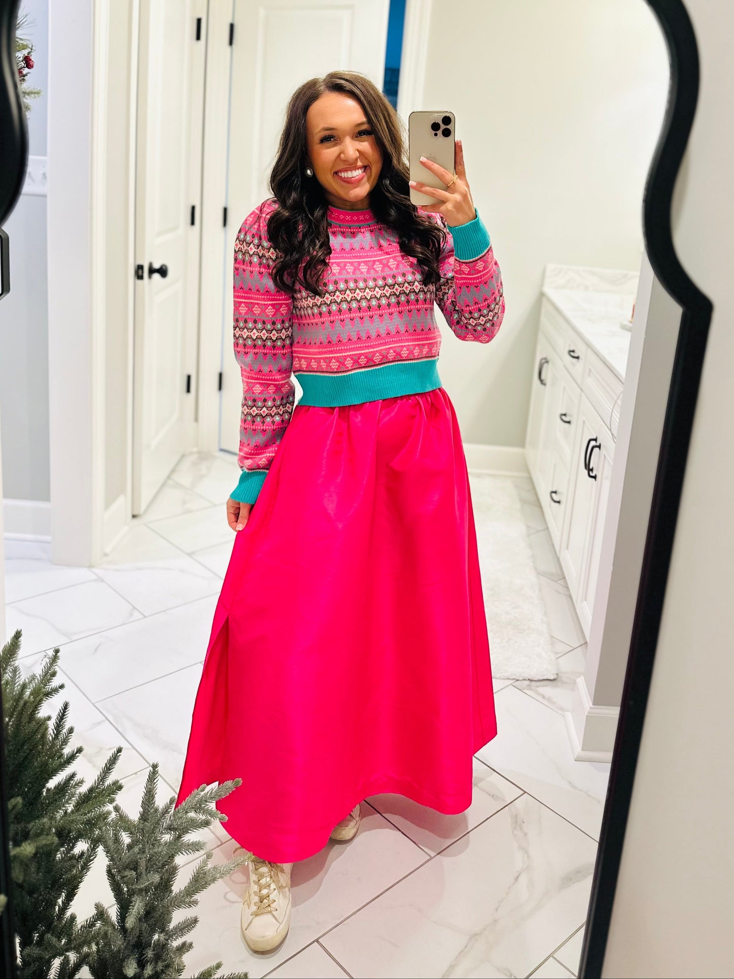 The Caryn Fuchsia Pink Maxi Skirt