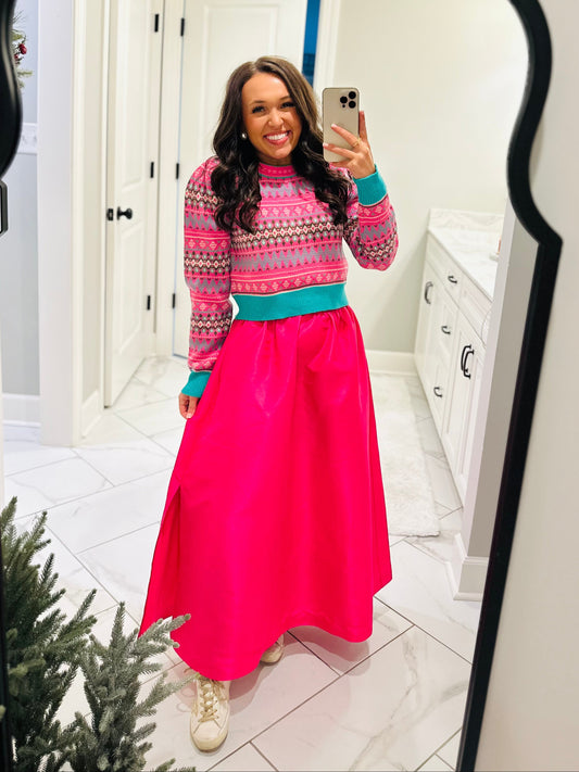 The Caryn Fuchsia Pink Maxi Skirt