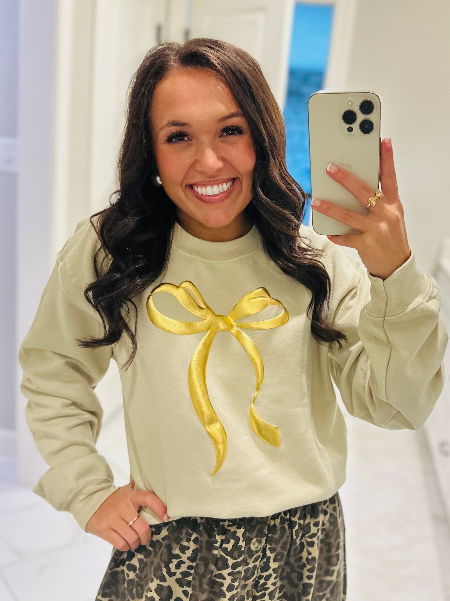 The Gold Girly Bow Sweatshirt
