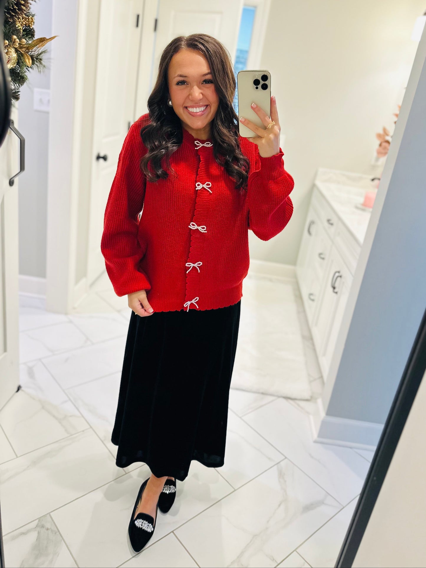 The Mary Black Velvet A-line Midi Dress