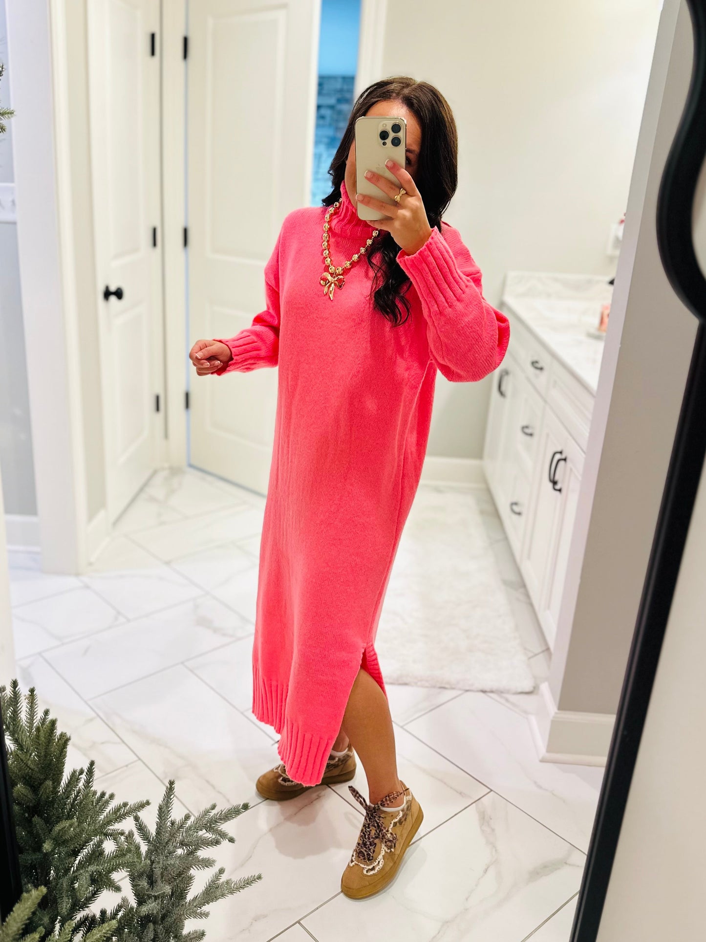 The Wrenlee Turtleneck Sweater Midi Dress