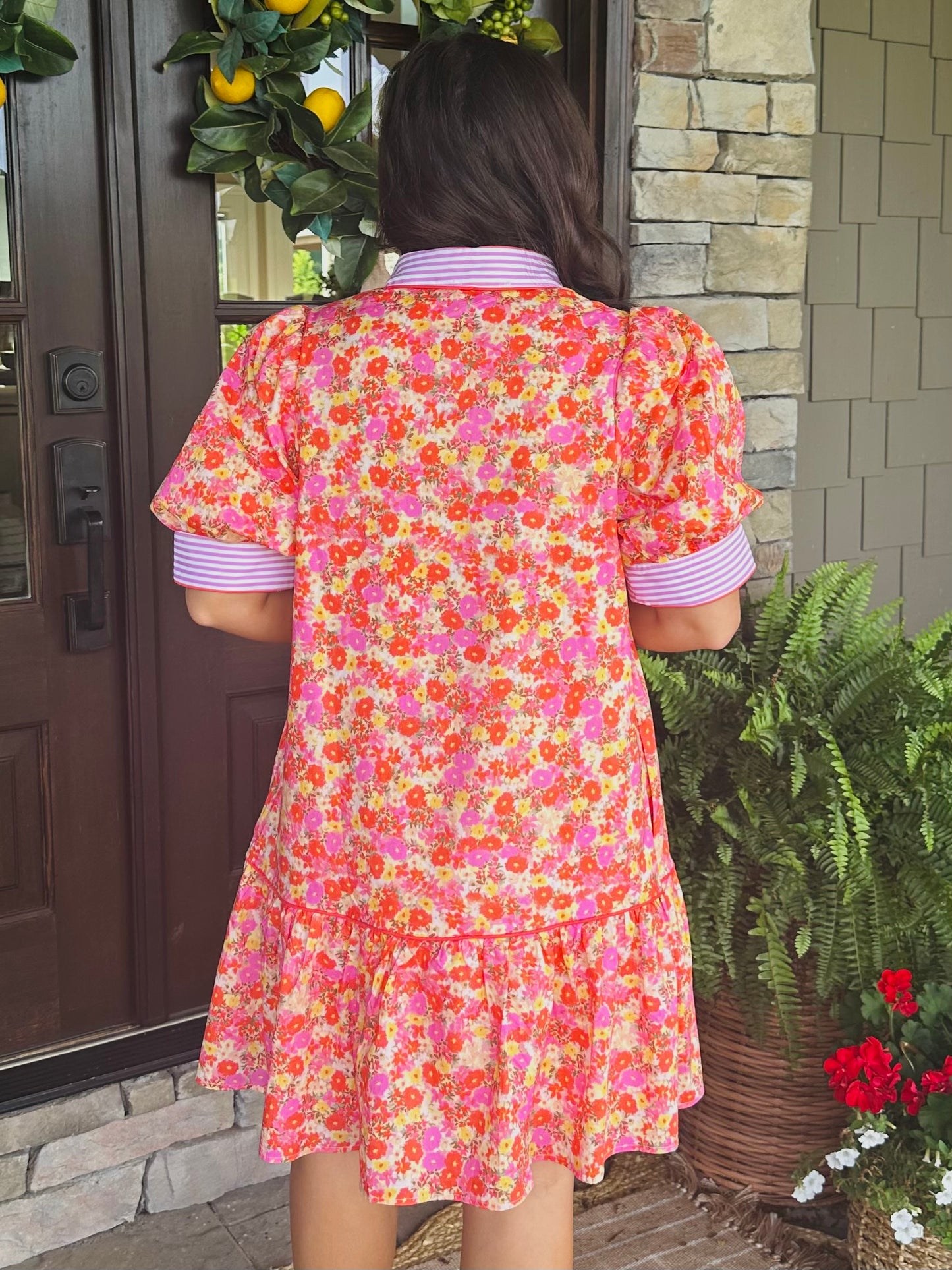 The Maree Pink + Orange Floral Dress