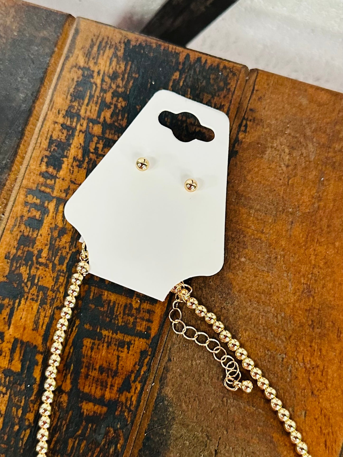 Gold Coquette Bow Beaded Necklace