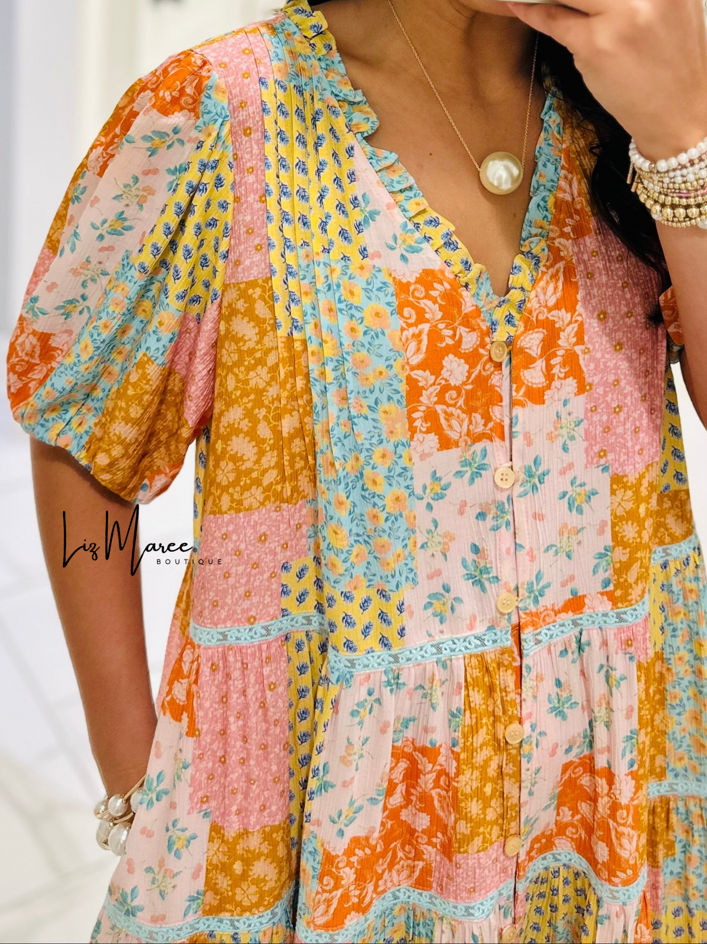 The Wrenlee Patchwork Midi Dress