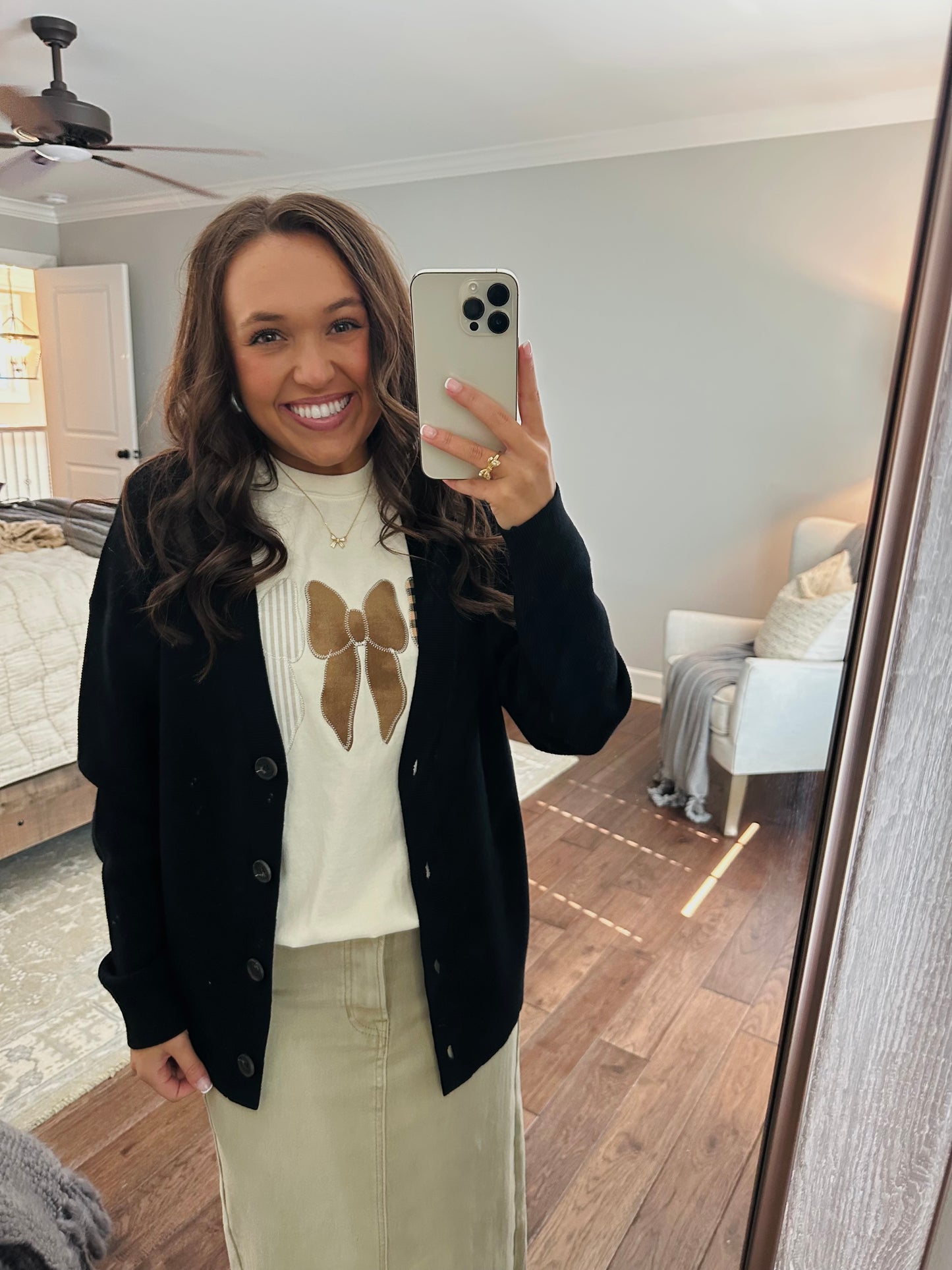 Let's Get Cozy Black Cardigan