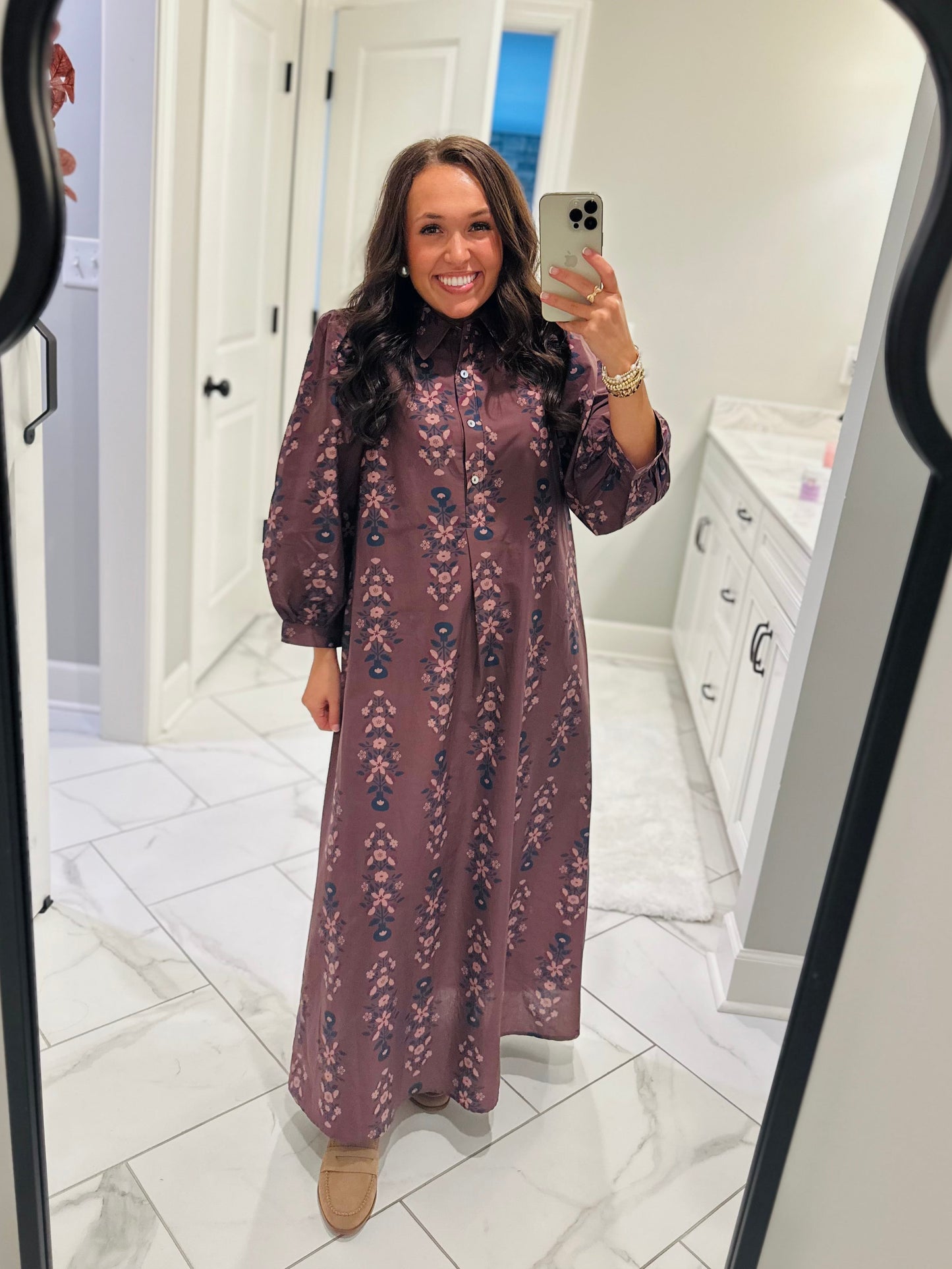 The Nina Brown Floral Maxi Dress