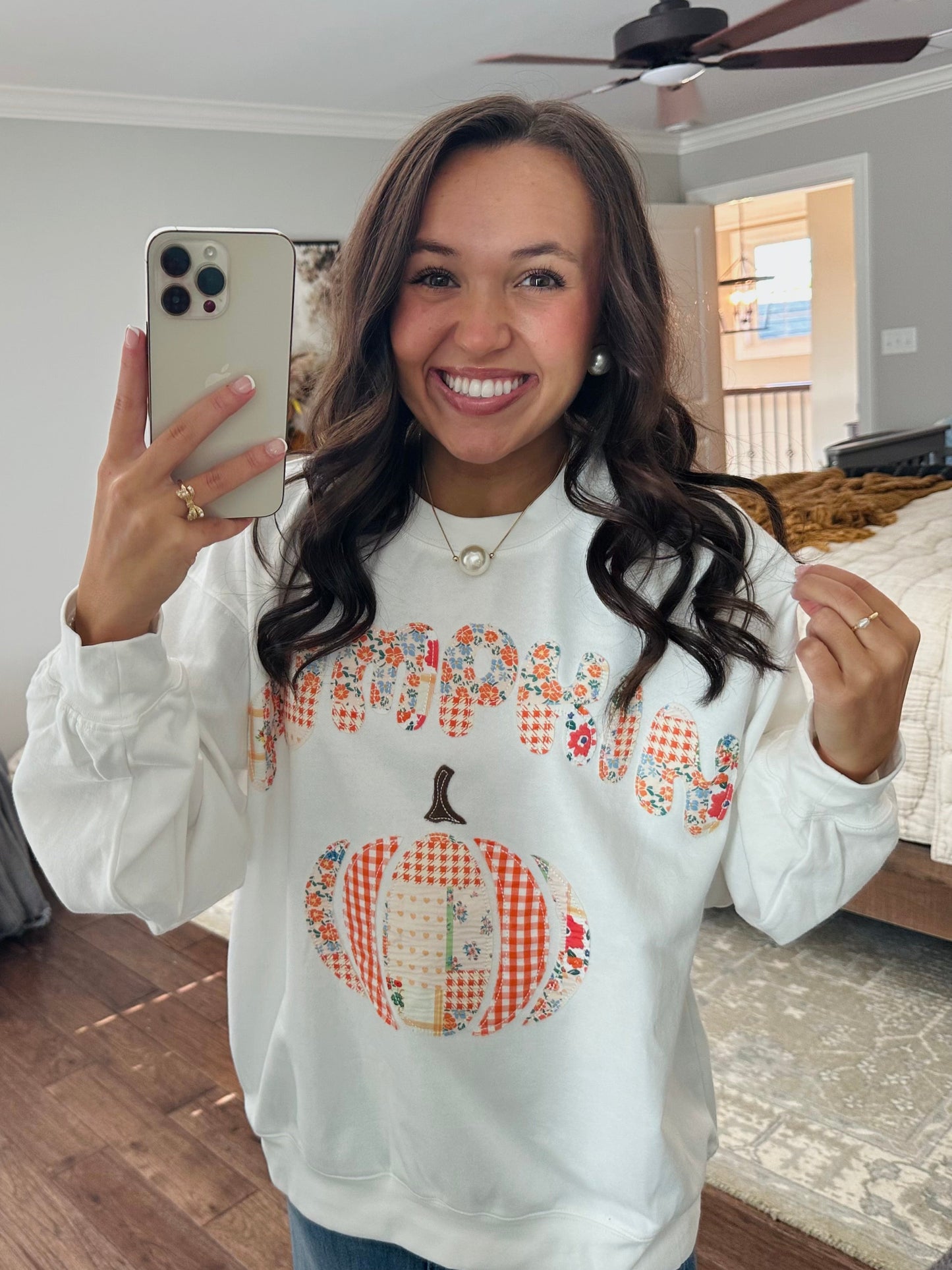 The Pumpkin Patchwork Long Sleeve Crewneck