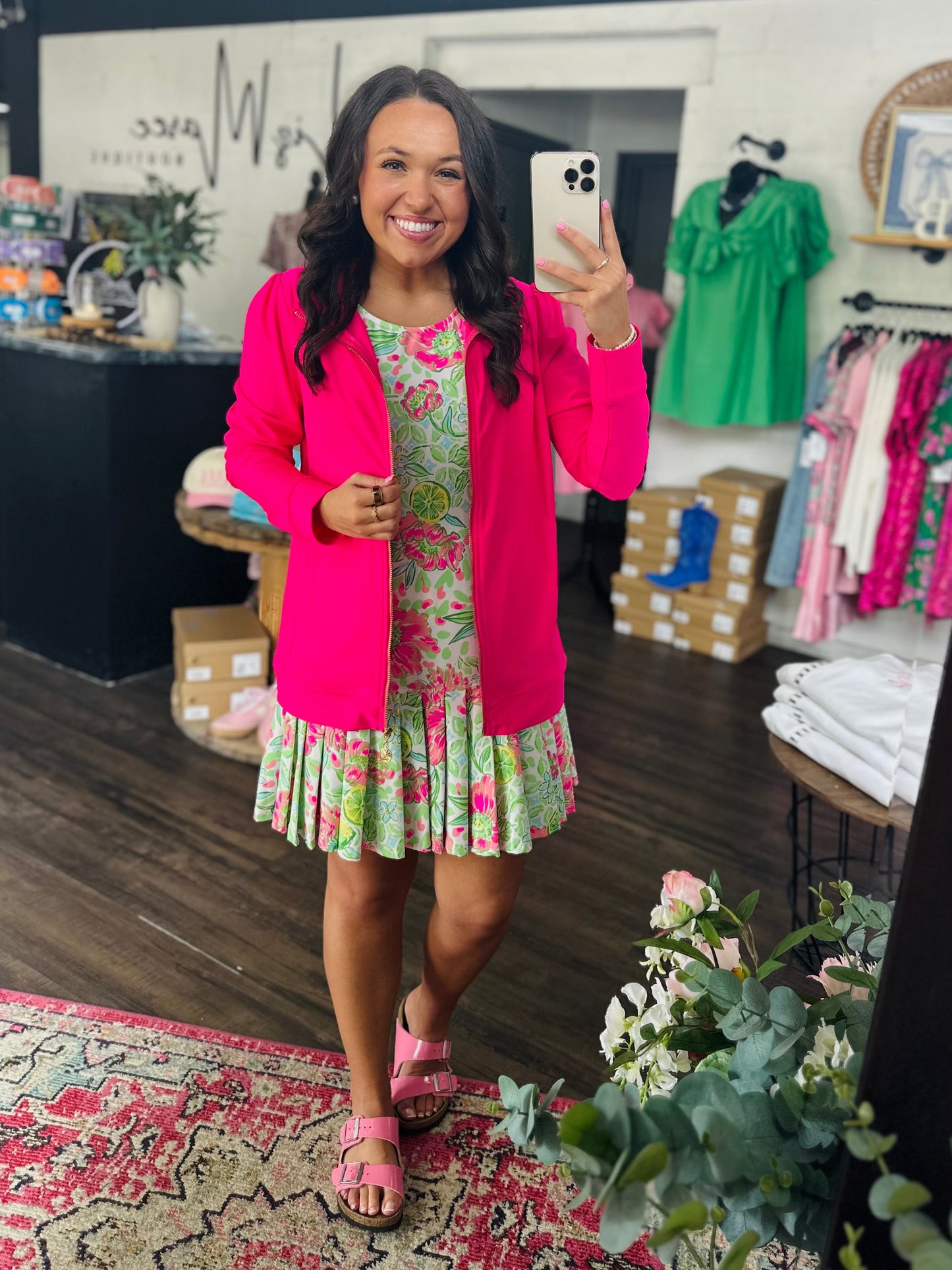 The Alena Hot Pink Full Zip Jacket